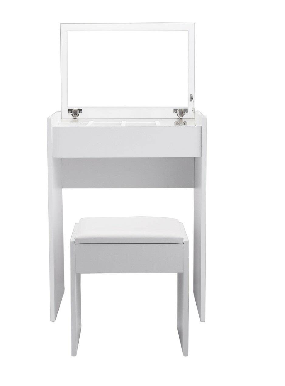 Sverdlofg Vanity Dressing Table with Flip Top Mirror - Makeup Vanity Desk with Storage, Writing Desk & Bedroom Vanity Set - Perfect for Makeup Application, Skincare Routine & Home Office Workspace