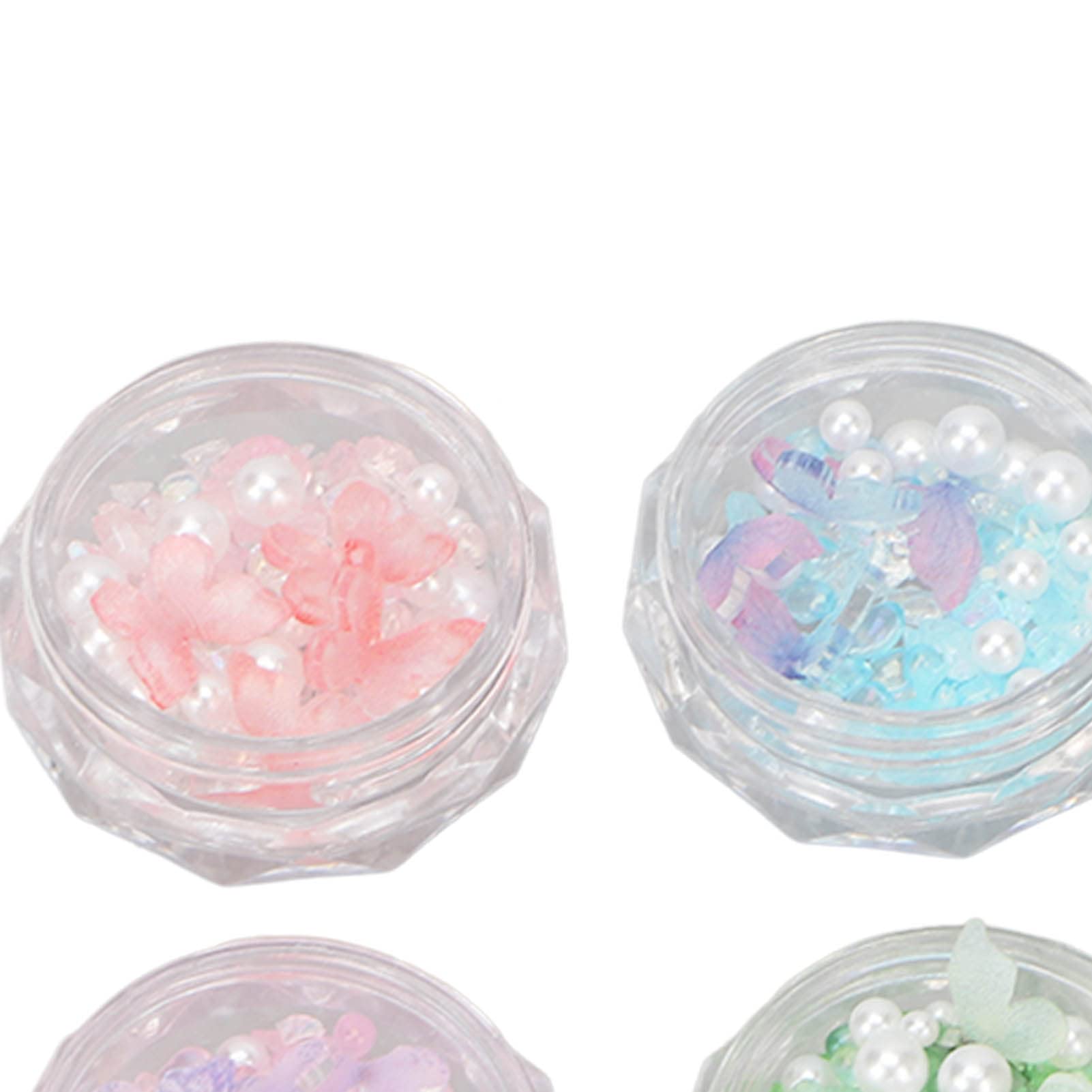 3D Resin Butterfly Nail Art Decorations Set - 6 Boxes of Exquisite Faux Pearl & Rhinestone Nail Decor for Wedding, Party & Special Occasion Nail Designs