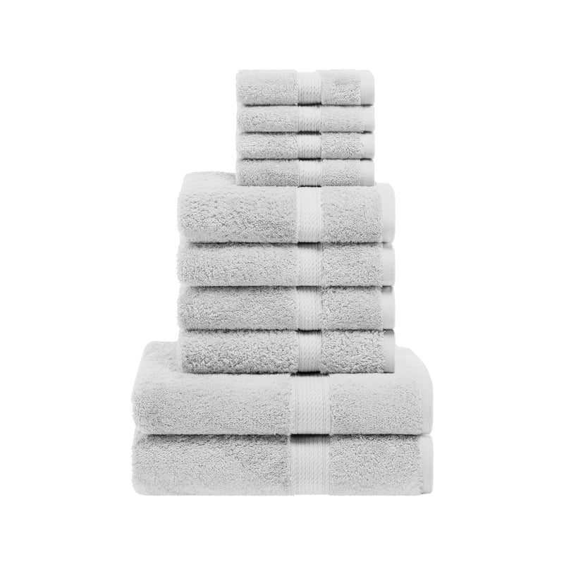 Premium Egyptian Cotton 10-Piece Towel Set - Ultra Soft, Heavyweight & Plush for Bath, Spa & Luxury Home Use
