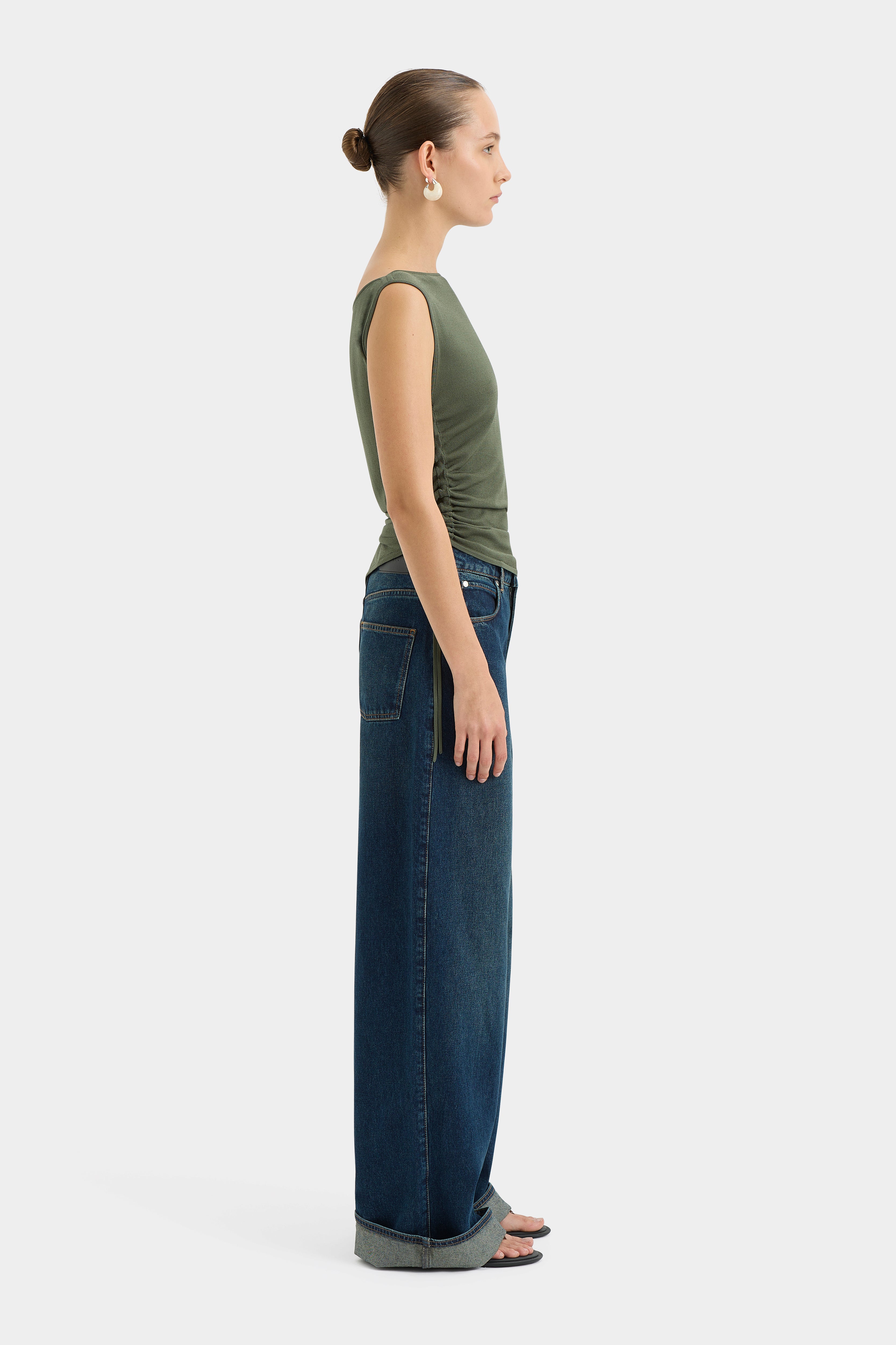 Yolanda Ruched Tank Top for Women - Stretchy Sleeveless Blouse, Casual Summer T-Shirt - Perfect for Beach, Party, and Everyday Wear