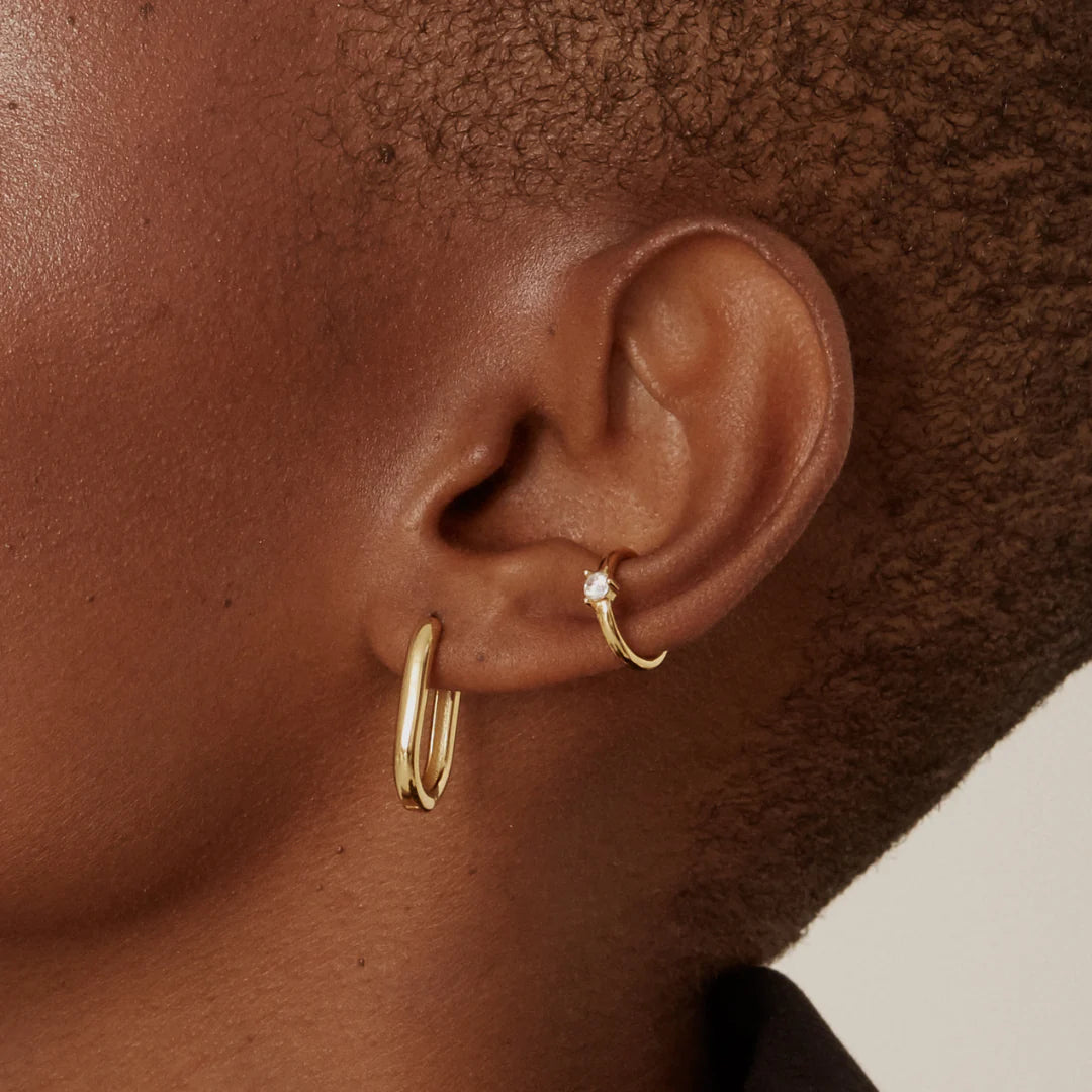 Sparkle Ear Cuff - Gold Plated Non-Piercing Earring for Women | Trendy Cartilage Hoop Jewelry for Parties & Everyday Wear