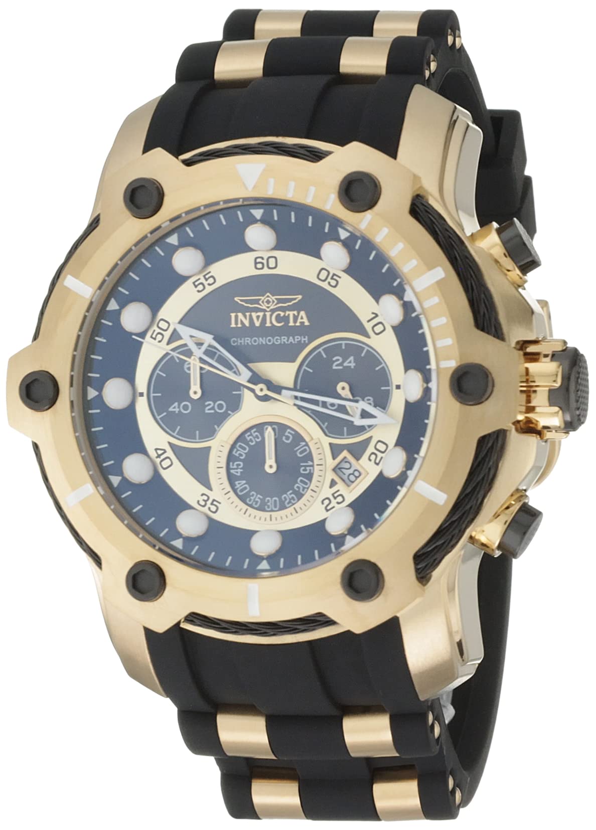 Invicta Men's Bolt Quartz Watch - Black Stainless Steel Chronograph with Date Window, Water Resistant, for Business, Casual & Outdoor Activities | Model 26751