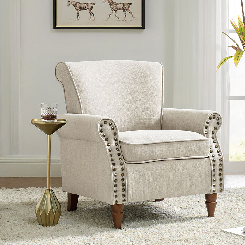 Hypanis Upholstered Armchair with Solid Wood Legs - Modern Living Room Accent Chair for Home, Office & Reading Nook - Comfortable Lounge Chair for Relaxing & Decor