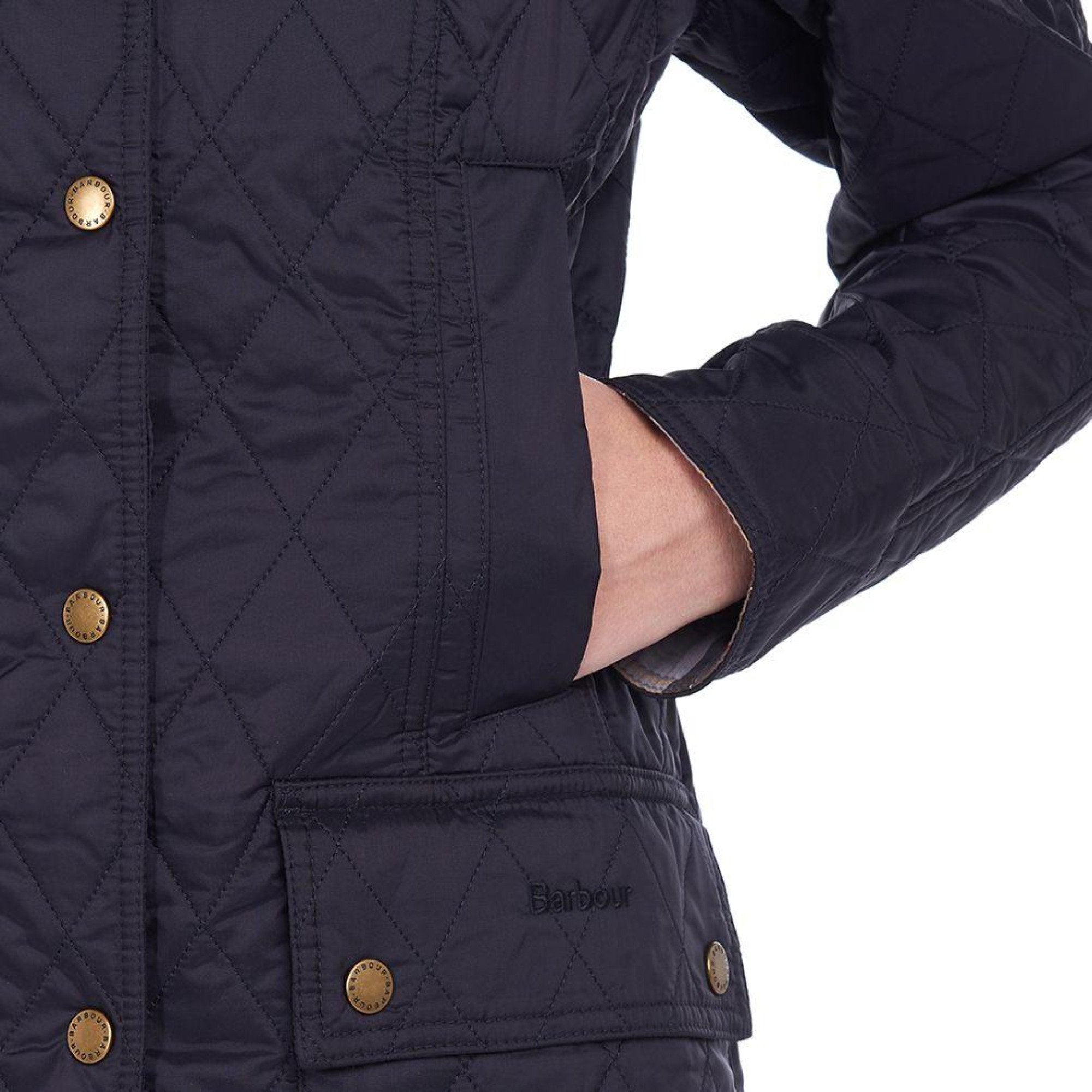 HENRY SARTORIAL x BARBOUR Women's Beadnell Quilted Jacket in Navy Blue | Lightweight Waterproof Winter Coat for Outdoor Activities & Casual Wear