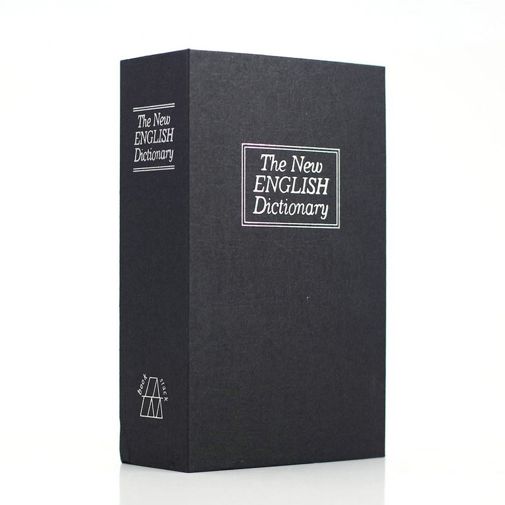 Hidden Security Safe Box - Small Black Dictionary Book Safe for Cash, Jewelry & Valuables - Perfect for Home, Office & Travel Security