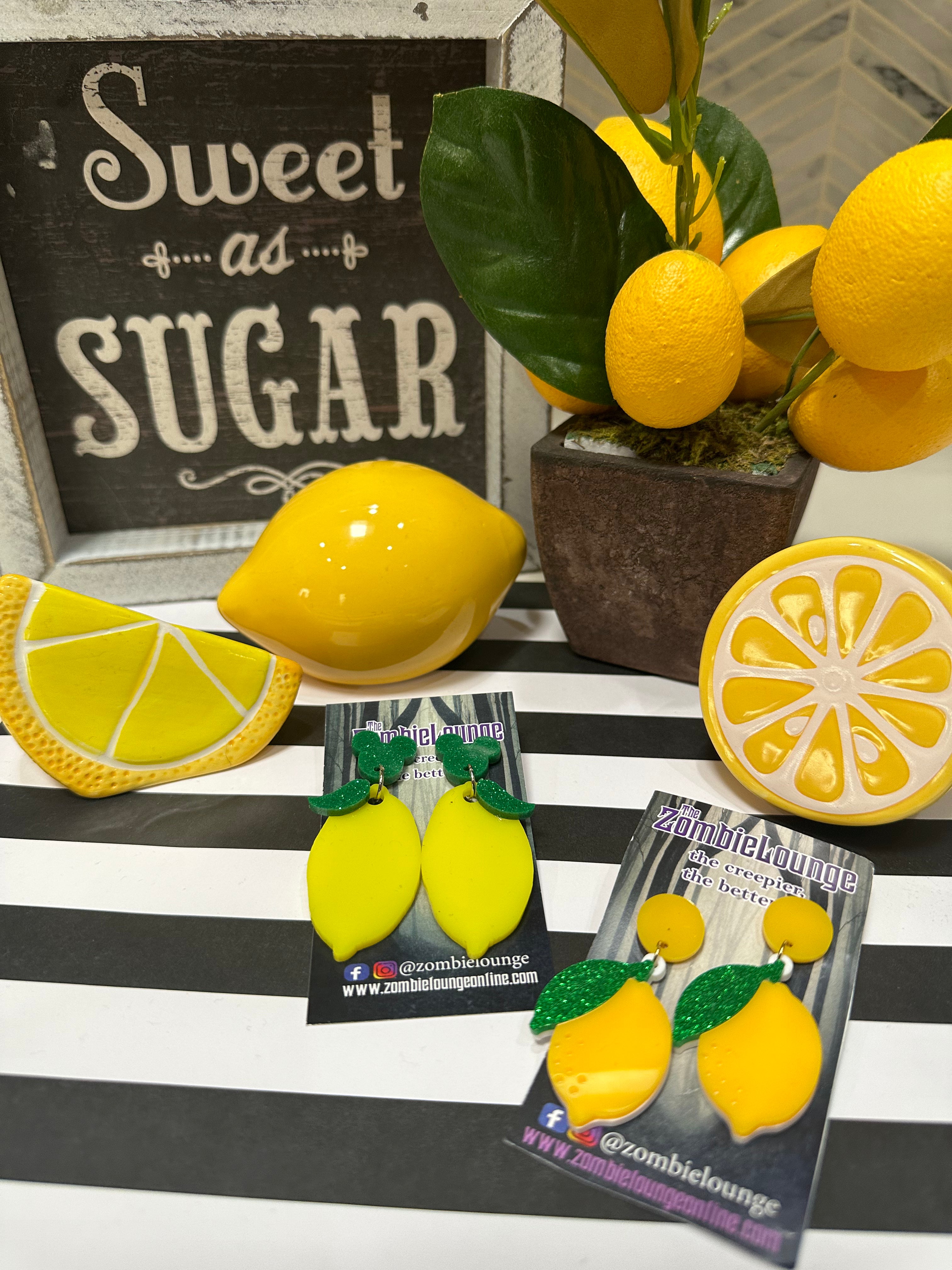 Stylish Lemon Stud Earrings - Dainty Citrus Fruit Jewelry for Women - Perfect for Summer, Beach, and Casual Outfits