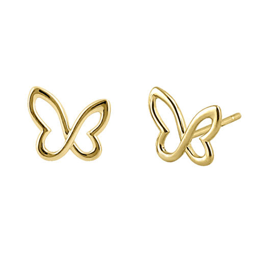 14K Yellow Gold Butterfly Stud Earrings for Women - Minimalist Dainty Jewelry Gift for Her - Perfect for Everyday Wear, Parties & Special Occasions