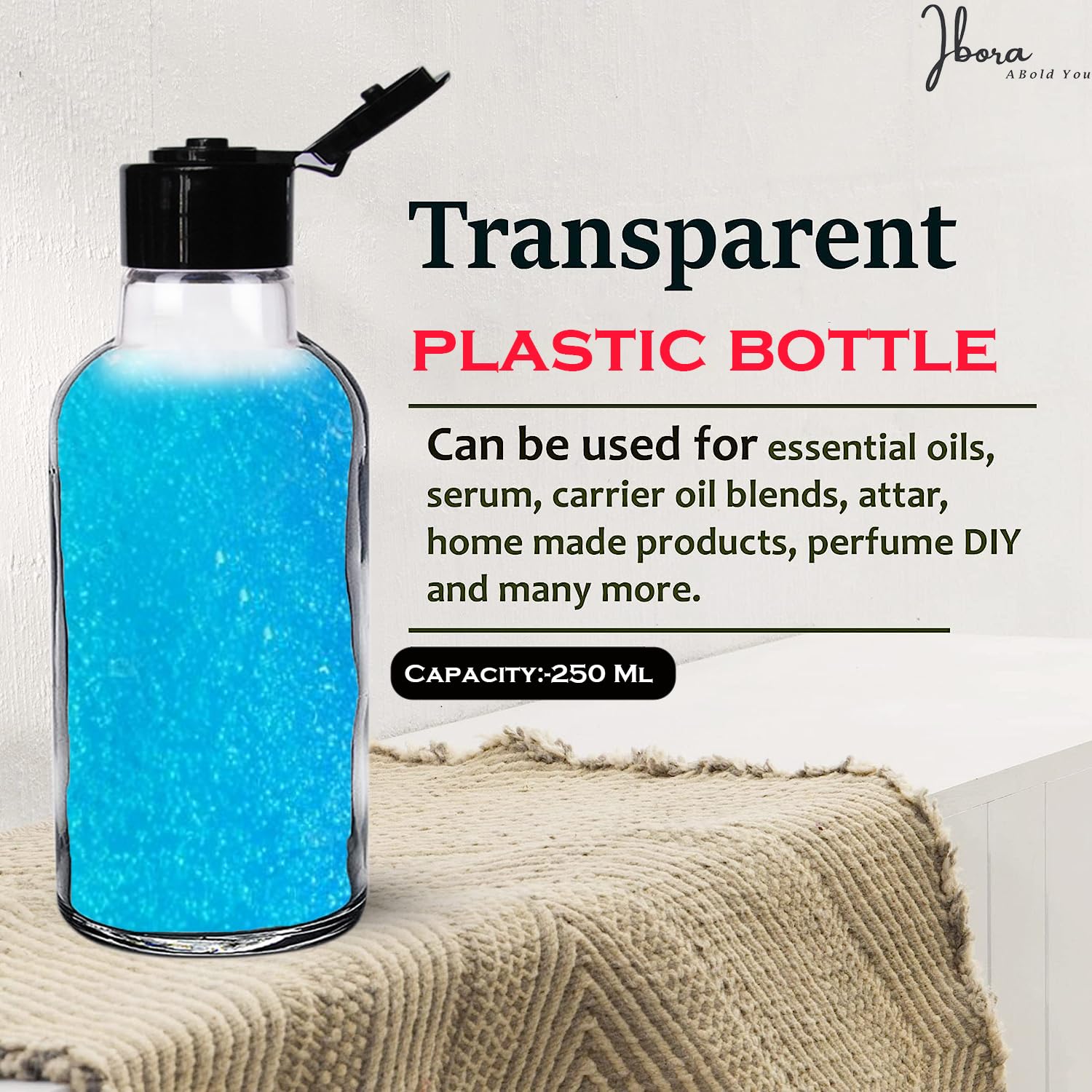 Transparent Refillable Plastic Flip-Top Bottles for Lotions, Liquid Soap, Creams & Cosmetics - 250ml Leak-Proof Travel Containers (Pack of 5) - Perfect for DIY Skincare, Bathroom Organization & Salon Storage