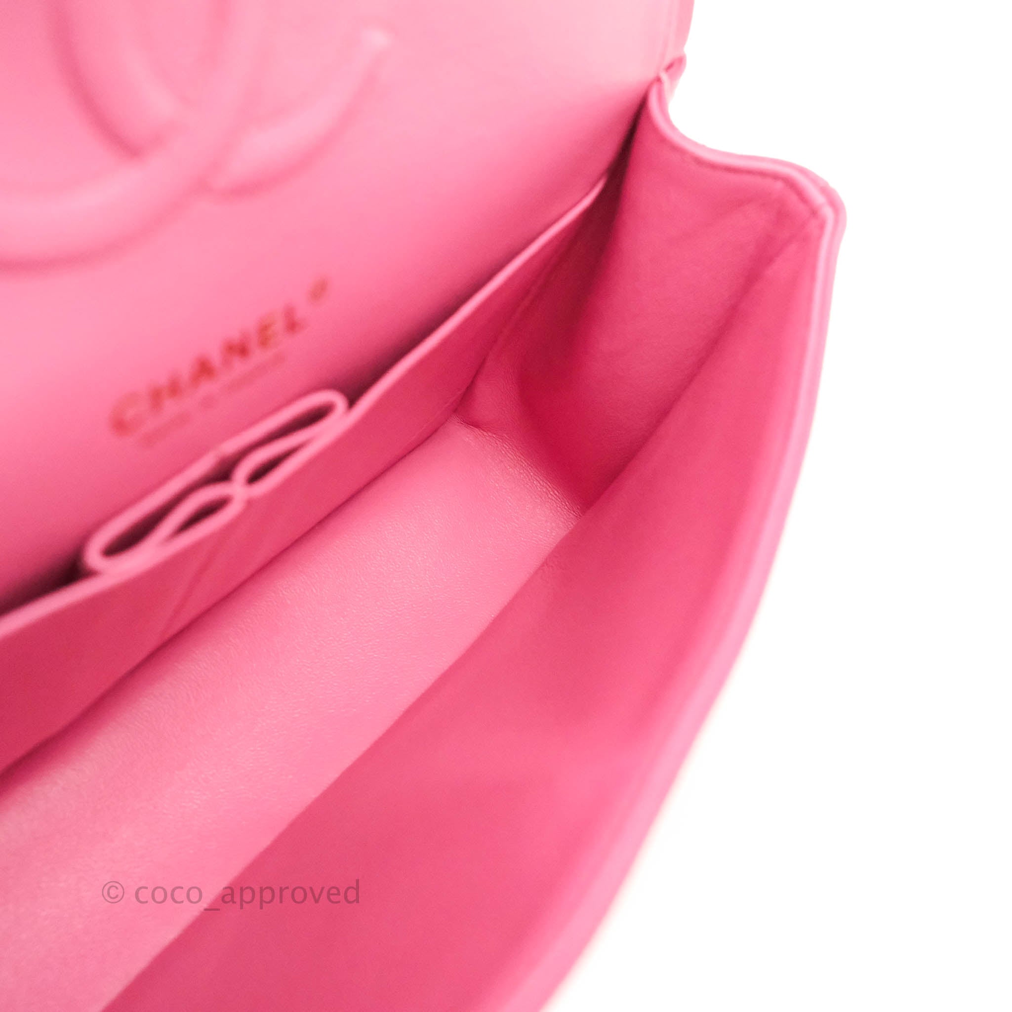 Chanel Classic Medium Double Flap Bag in Pink Caviar Leather with Gold Hardware - Perfect for Date Night & Special Occasions