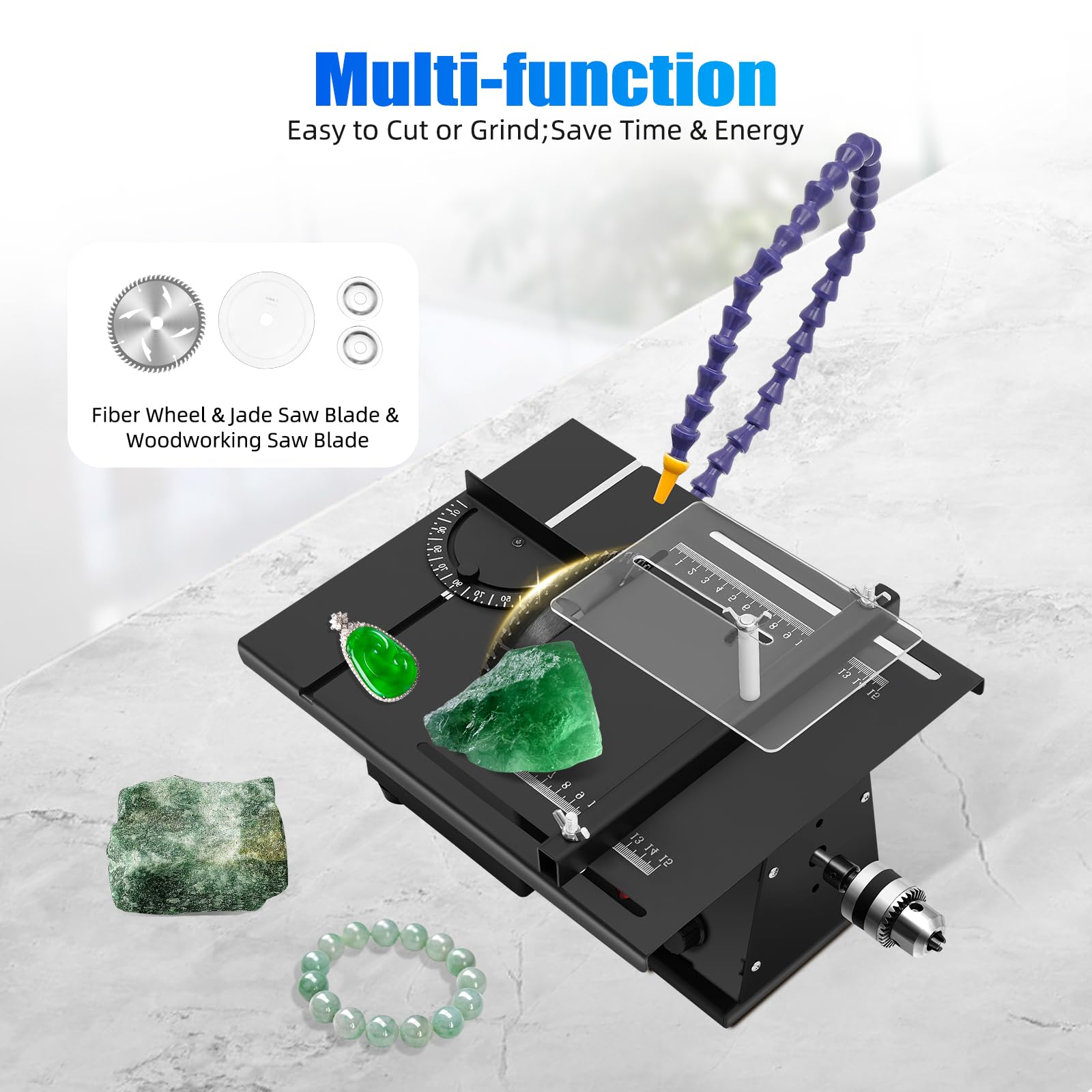 Gem Faceting Machine 1850W - Multifunctional Jade Carving & Polishing Tool with Table Grinder - Professional Jewelry Making Equipment for Lapidary, Gem Cutting, Stone Grinding - Perfect for Jewelers, Hobbyists & DIY Crafts