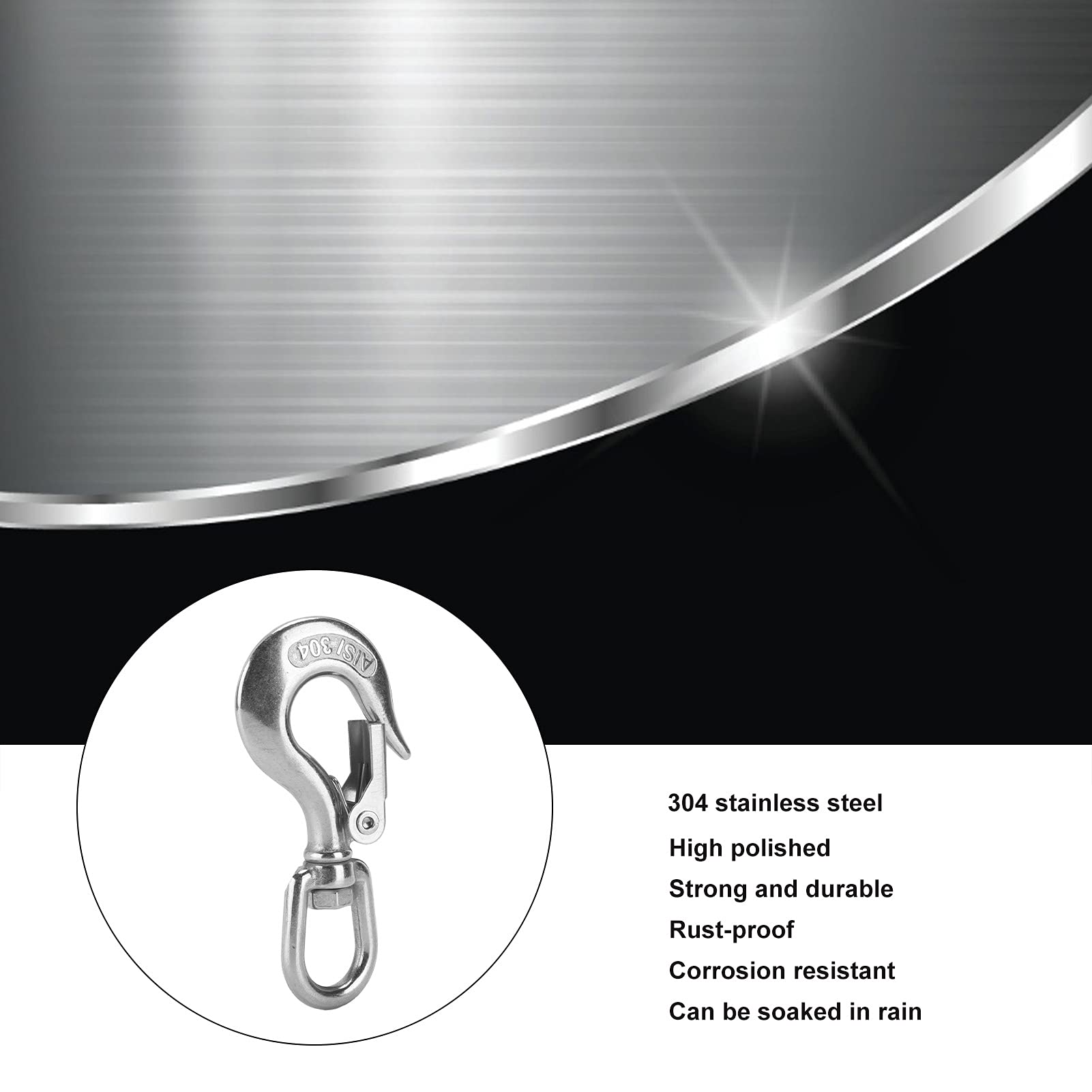 Stainless Steel Lifting Hook 150KG (1000KG Capacity) - Heavy Duty Crane Hook for Construction, Engineering & Industrial Lifting - Perfect for Warehouse, Shipyard, and Rigging Applications