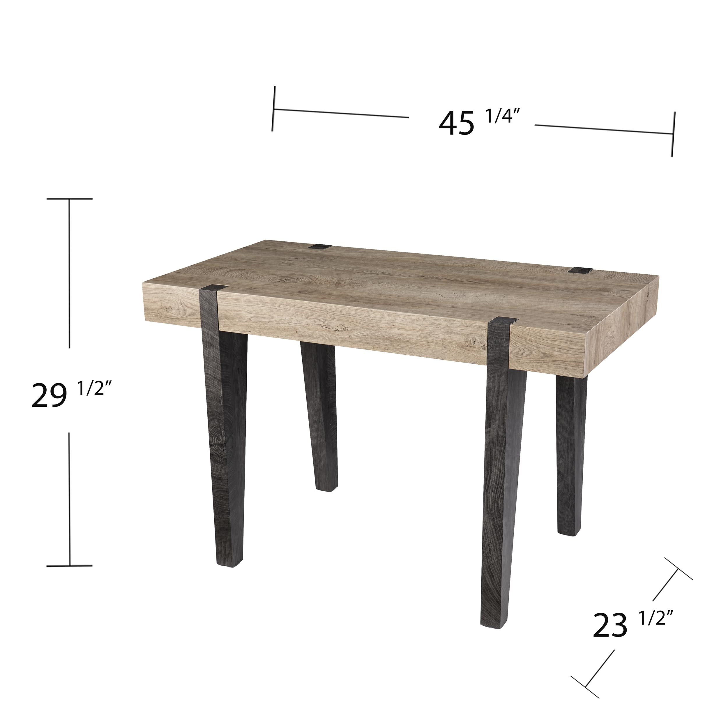 SEI Furniture Ayleston Multipurpose Desk - Natural Wood Home Office Desk with Storage Shelf | Perfect for Study, Work, and Small Space Living Rooms