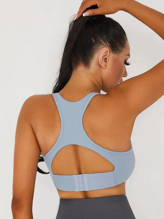 ZASUWA Women's V-Neck Sports Bras - High Support Workout Tops for Running, Yoga & Gym - Breathable & Comfortable Activewear