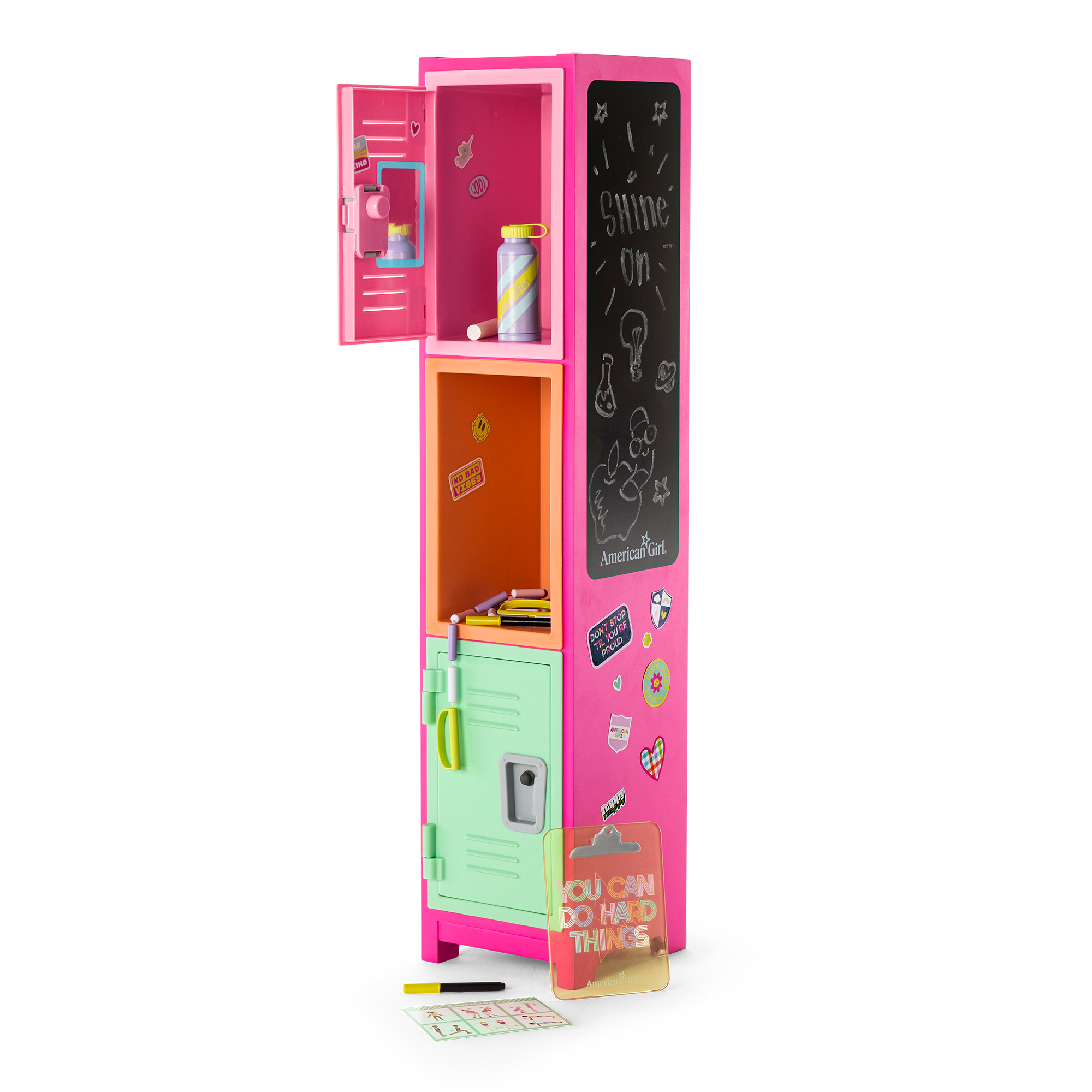 Colorful 18 Inch Doll Locker Organizer Set - Perfect for American Girl Dolls & Storage Accessories | Great for Playrooms, Bedrooms & Kids' Organization