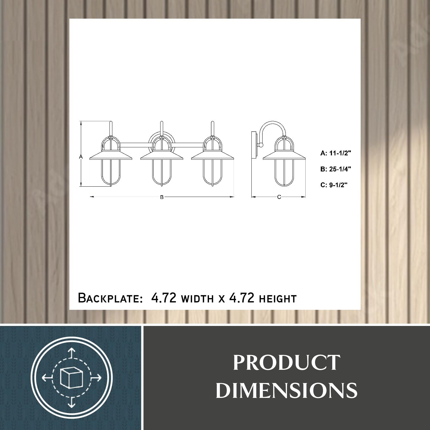 Galena 3-Light Matte Black & Nickel Coastal Bathroom Vanity Light Fixture - Perfect for Beach House, Coastal Cottage & Modern Bathroom Lighting