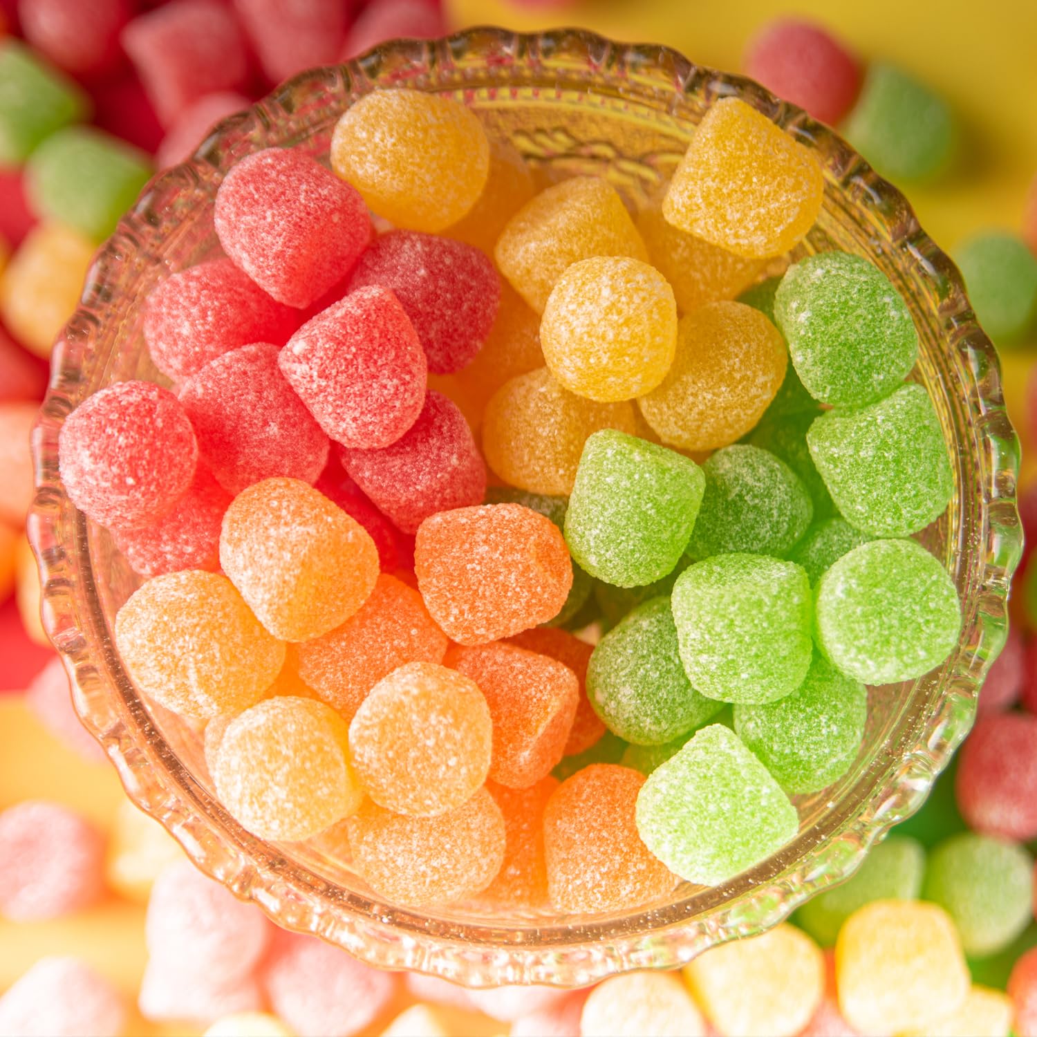 Bulk Spice Candy Gum Drops - 2 Pounds Assorted Fruit Flavored Jelly Candy - Sweet & Spicy Drops for Christmas Tree Decorations, Holiday Parties, Office Snacks & Gift Baskets