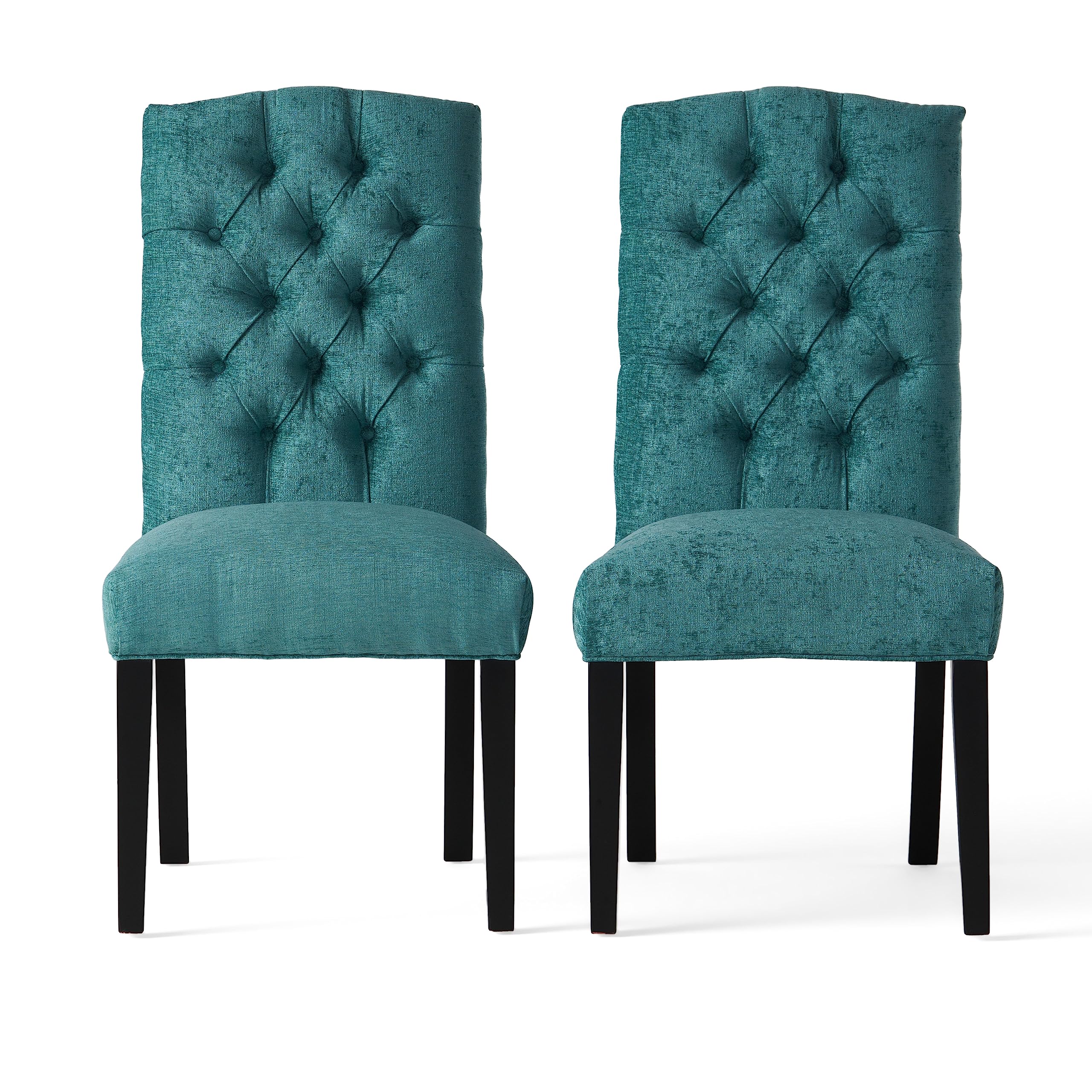 Christopher Knight Home CKH Crown Top Dining Chairs Set of 2, Light Teal Upholstered Side Chairs for Kitchen, Dining Room & Breakfast Nook - Modern Comfortable Seating