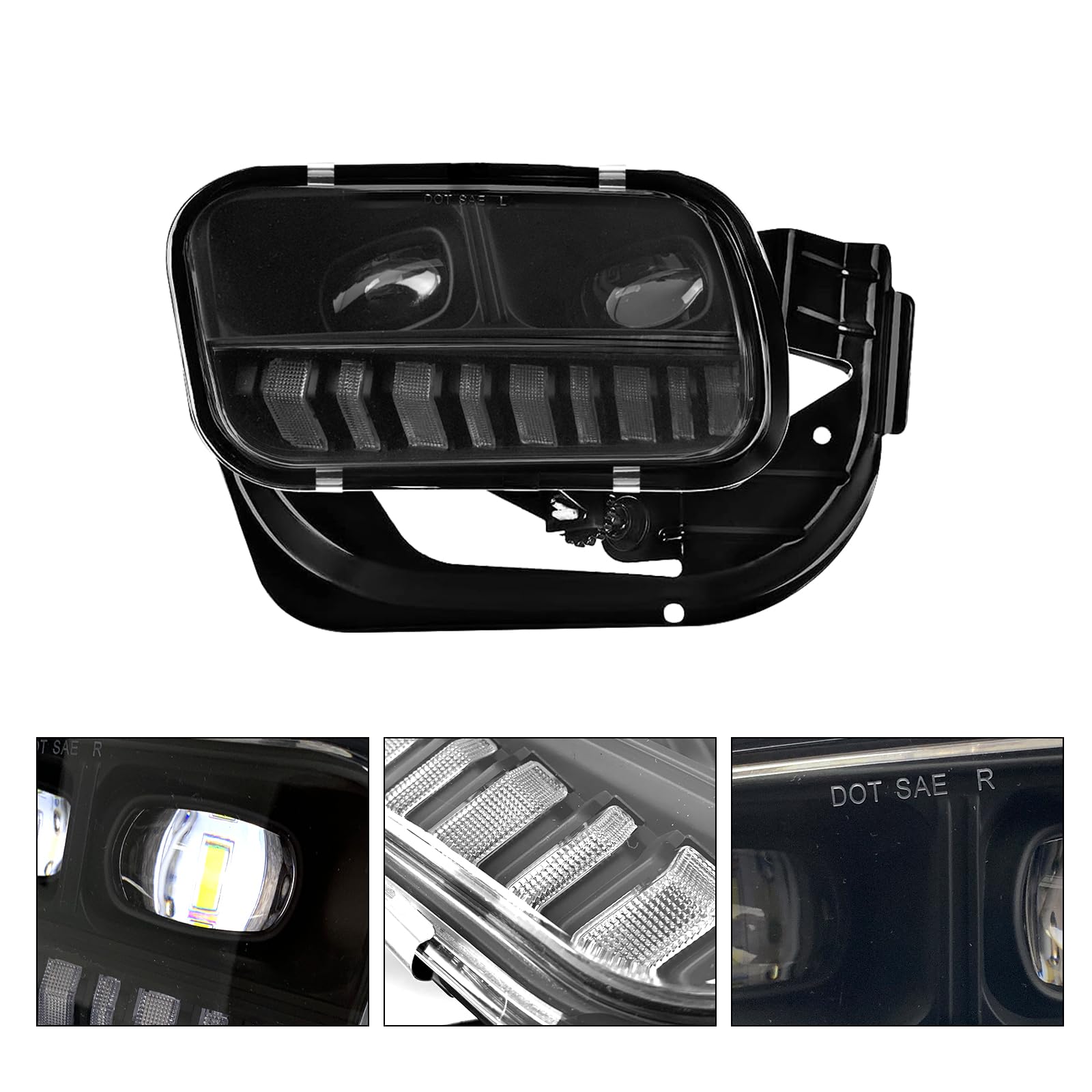2009-2018 Dodge Ram 1500 2500 3500 LED DRL Fog Lights with Amber Turn Signal - Clear Lens Front Bumper Driving Lamps for Enhanced Visibility & Safety in Night Driving and Foggy Conditions