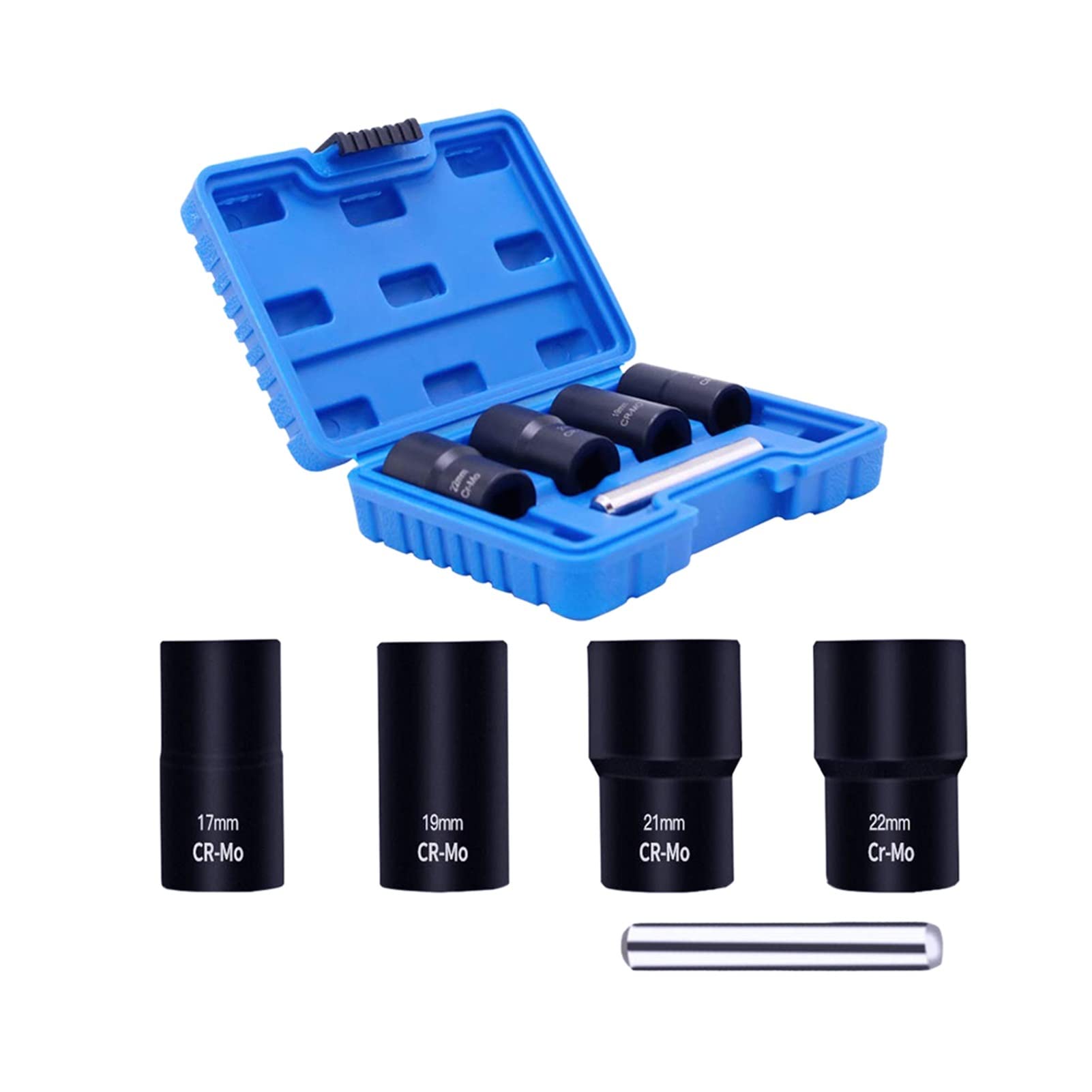 5/6PCS Twist Socket Set Extractor Kit - Impact Bolt Nut Removal Tool for Rusted Wheel Nuts | Professional Hand Tool Set with Storage Box | Ideal for Automotive Repair & DIY Projects (5PCS)