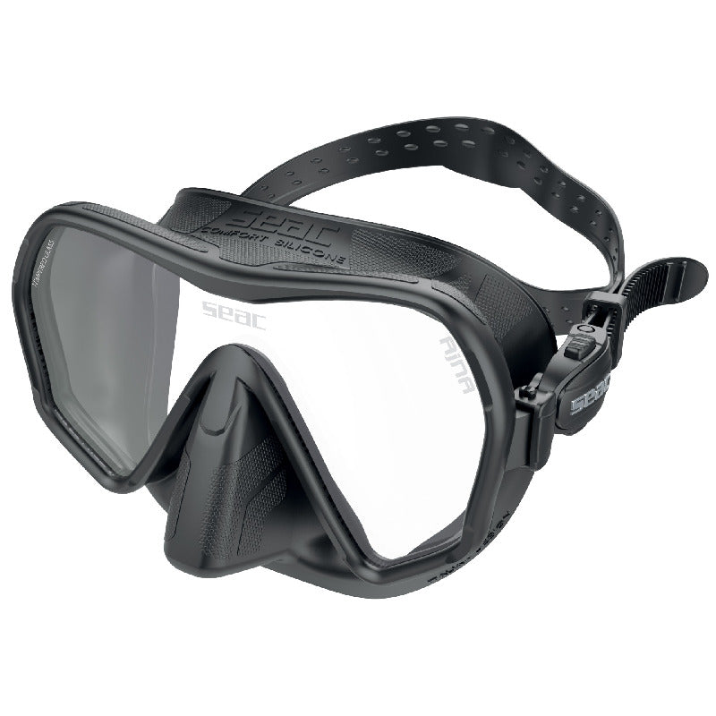 Seac AJNA Snorkeling Mask with Black Silicone Skirt - Comfortable & Anti-Fog for Scuba Diving, Snorkeling, and Swimming Adventures