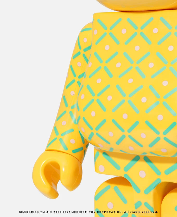 MEDICOM TOY BEARBRICK Clot x Pineapple 100% & 400% BE@RBRICK Collectible Vinyl Art Figure - Perfect for Home Decoration, Gift Giving, and Pop Culture Enthusiasts