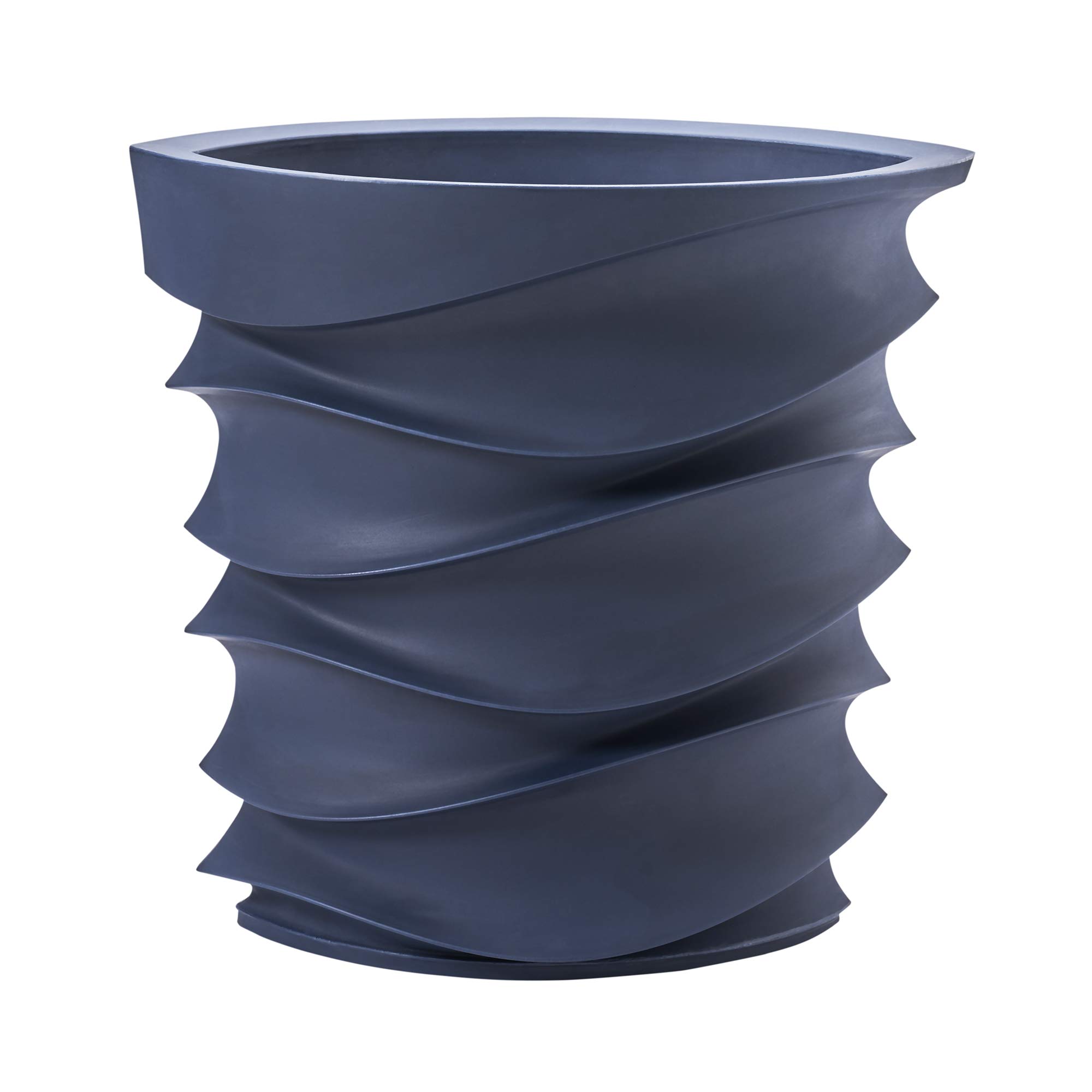 Crescent Garden Eye Am Planter - 26 Inch Double-Walled Indoor/Outdoor Flower Pot in Midnight Black - Perfect for Home Decor, Patio, Garden & Office Plants