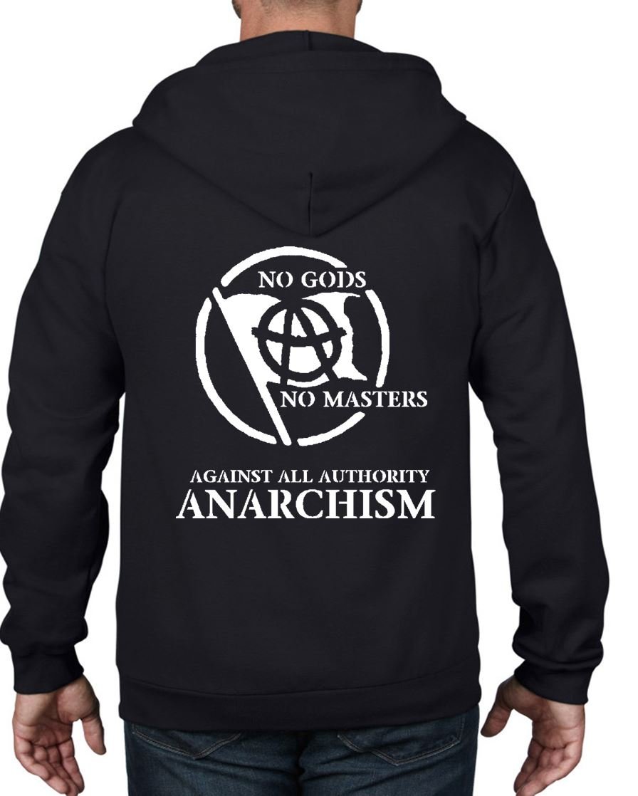 Men's Tribal Anarchy Slogan Full Zip Hoodie - Streetwear Fashion for Casual Wear & Urban Style