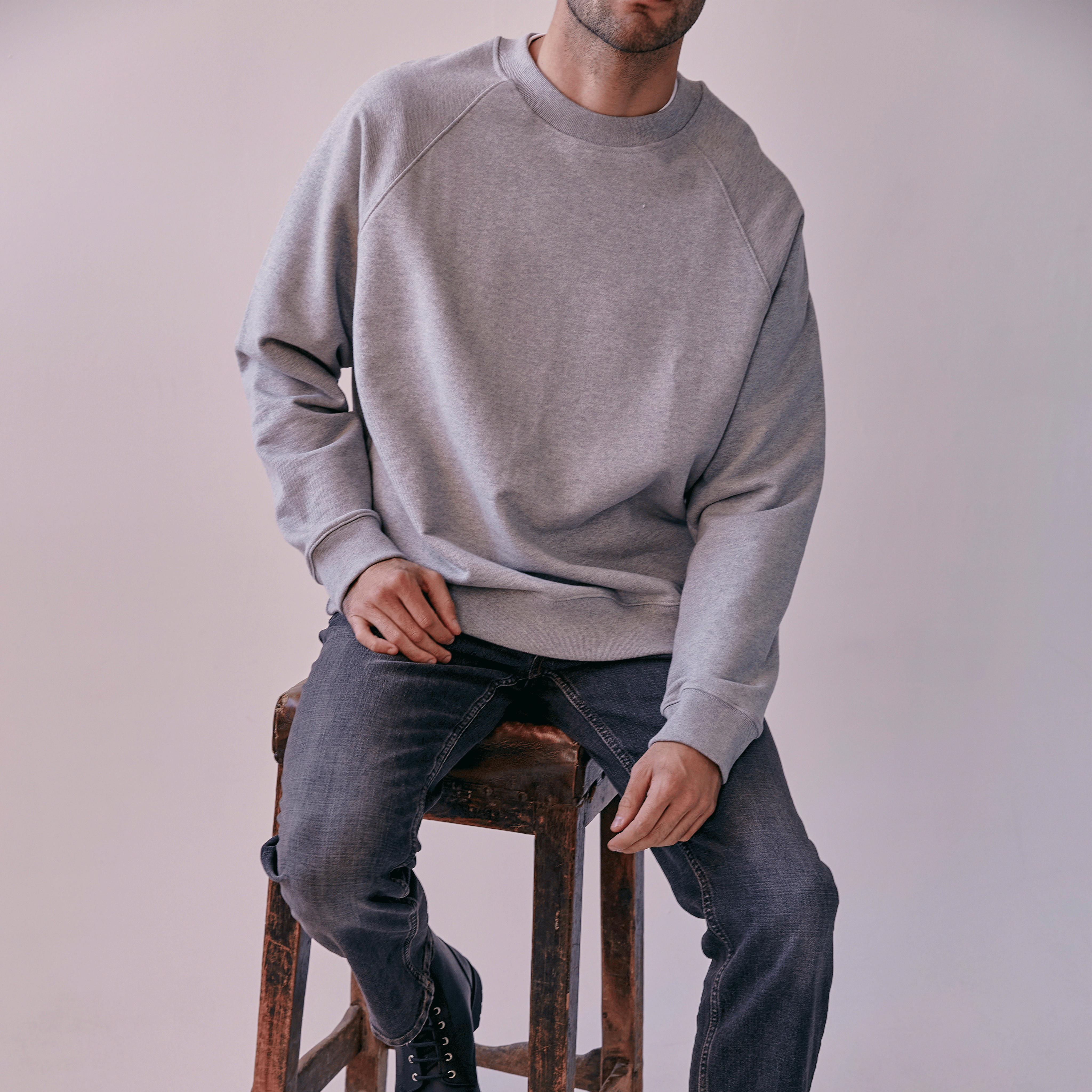Premium Grey Marl Sweatshirt for Men & Women - Soft Cotton Blend, Comfortable & Stylish - Perfect for Casual Wear, Gym, Lounge & Outdoor Activities