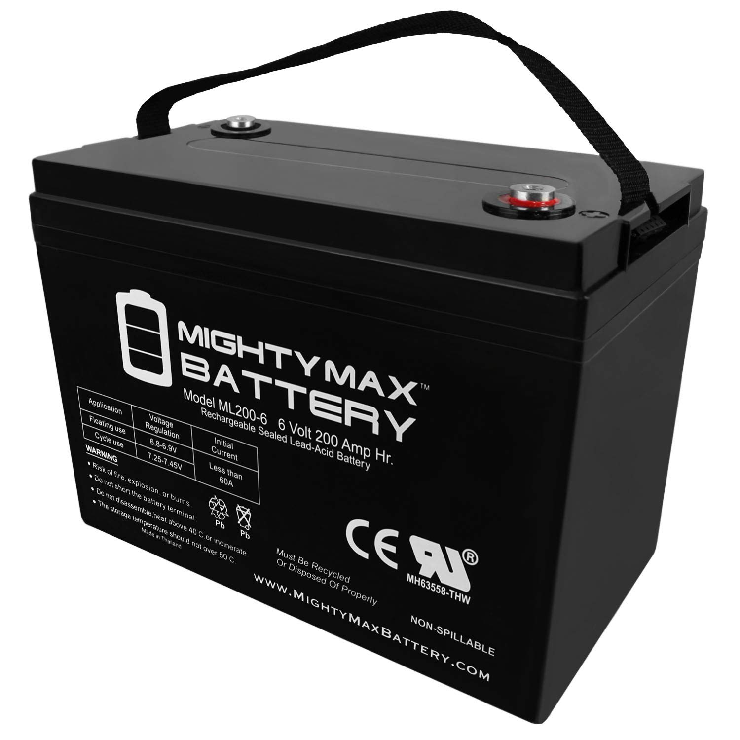 Mighty Max 6V 200AH SLA Replacement Battery for Tempest TH06770W - Perfect for Solar Power Systems, Emergency Backup & RV Applications
