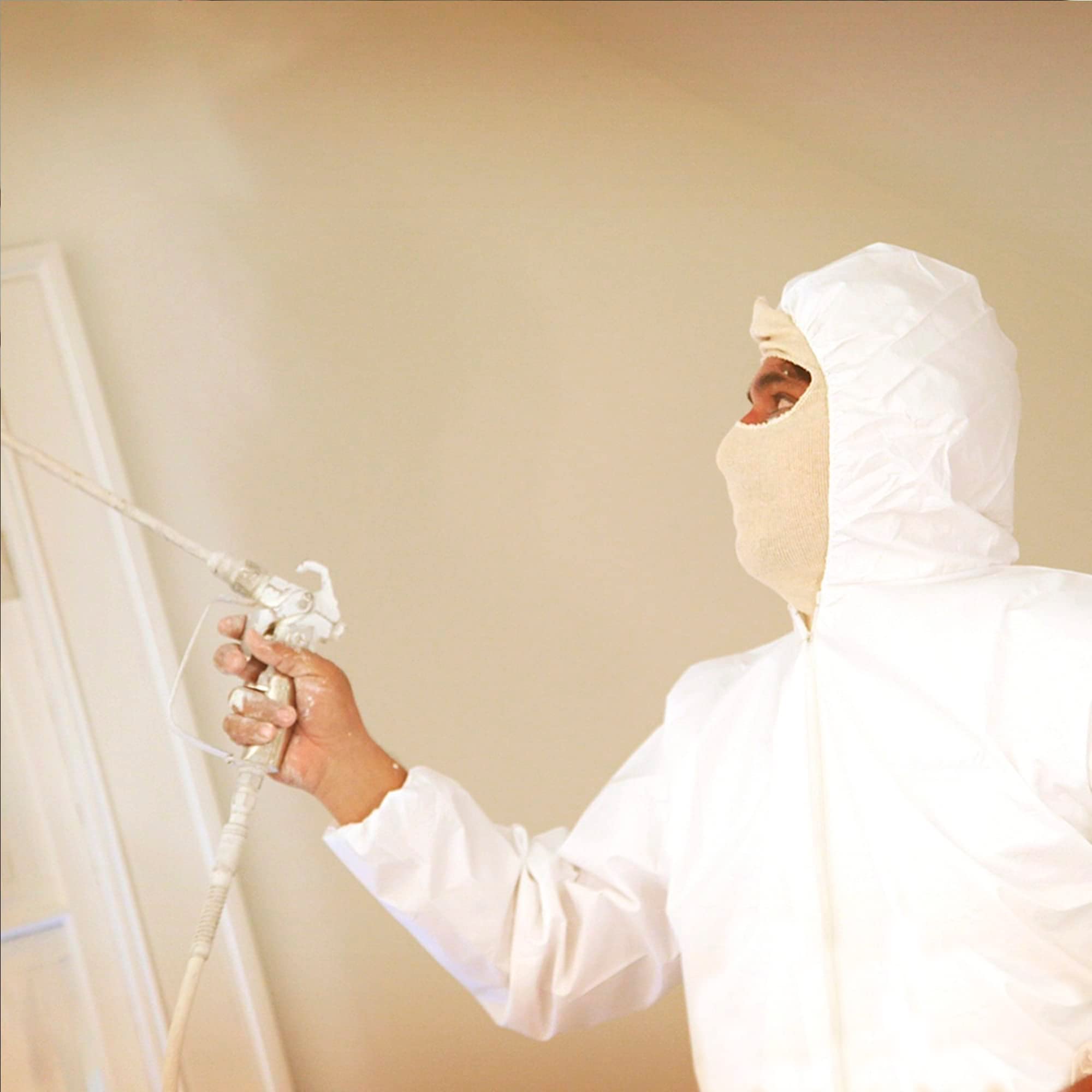 AMZ Medical Supply White Disposable Coveralls with Hood & Boots - X-Large (Pack of 5) - Microporous Lab Coveralls for Men & Women - 60 GSM Painters Suit with Elastic Wrist, Lower Back & Zipper - Ideal for Medical, Construction, Painting & Hazardous Work Environments