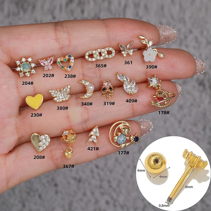 20G Safety Pin Studs for Cartilage & Daith Piercing - Hypoallergenic Stainless Steel Body Jewelry (EGD0202) | Perfect for Everyday Wear, Parties & Alternative Fashion Styles