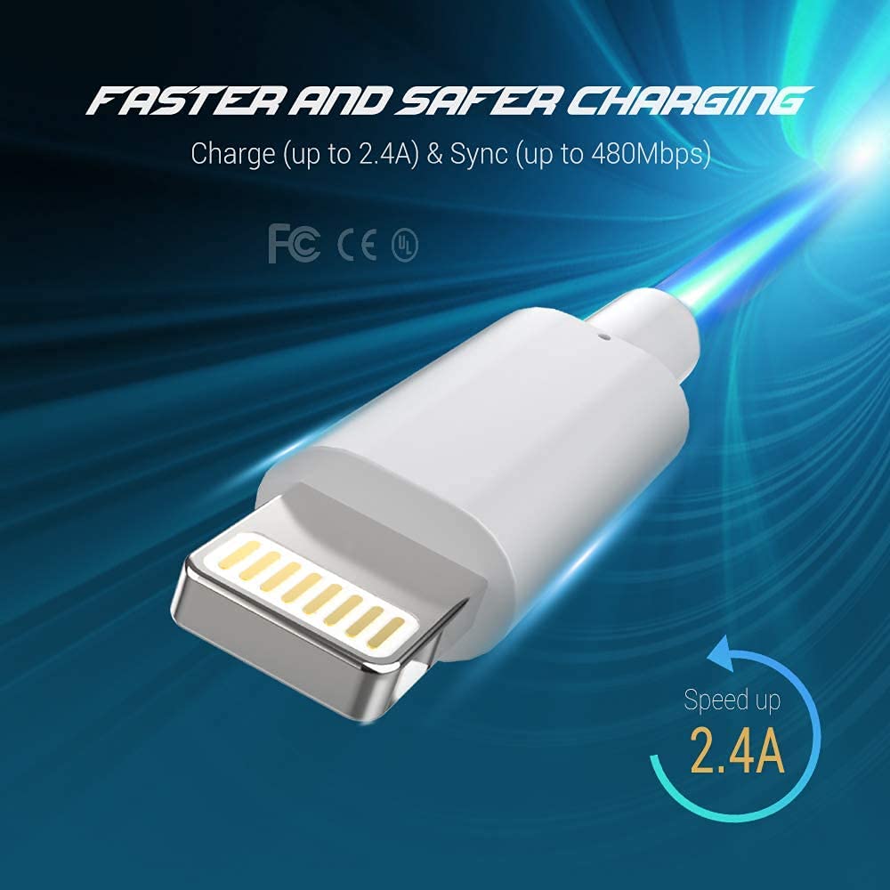 iLIKABLE 3-Pack 6ft MFi Certified Lightning Cable - Fast Charging USB to Lightning Cable for iPhone 15/14/13/12/11 Pro Max/XS/X/XR/8/7/6s/6/SE, iPad & AirPods - Durable Charging Cord for Home, Office & Travel