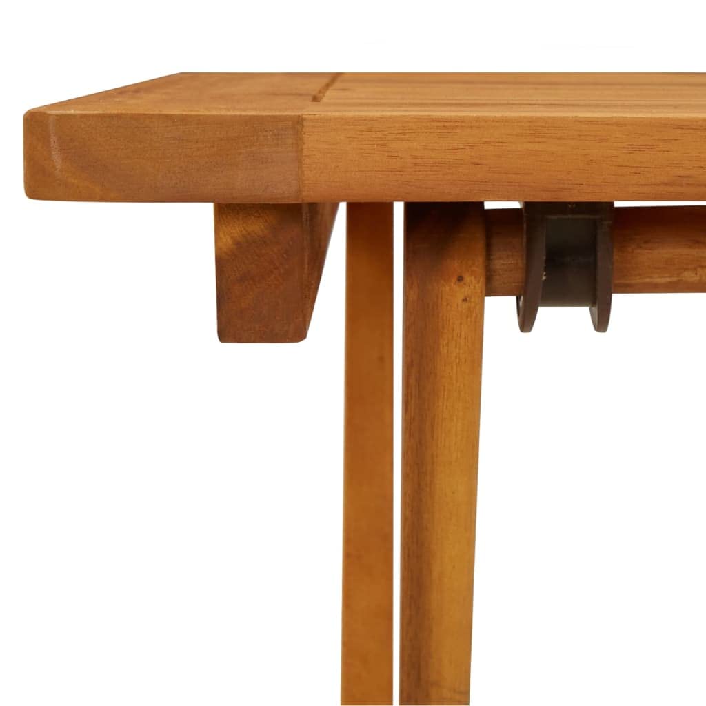 Portable Acacia Wood Folding Side Table 23.6x23.6x29.5 Inch - Outdoor Patio, Beach, Camping, Balcony & Garden Furniture - Perfect for BBQs, Picnics and Backyard Relaxation