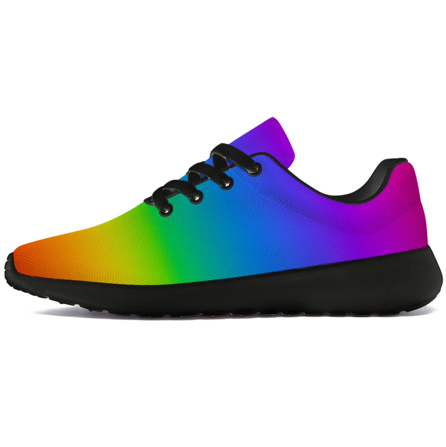 **Men's & Women's Pride Running Shoes - Rainbow Gradient Sneakers for Walking, Tennis & LGBTQ+ Support - Size 9 Men/10.5 Women (Black) - Perfect for Pride Parades, Workouts & Casual Wear**