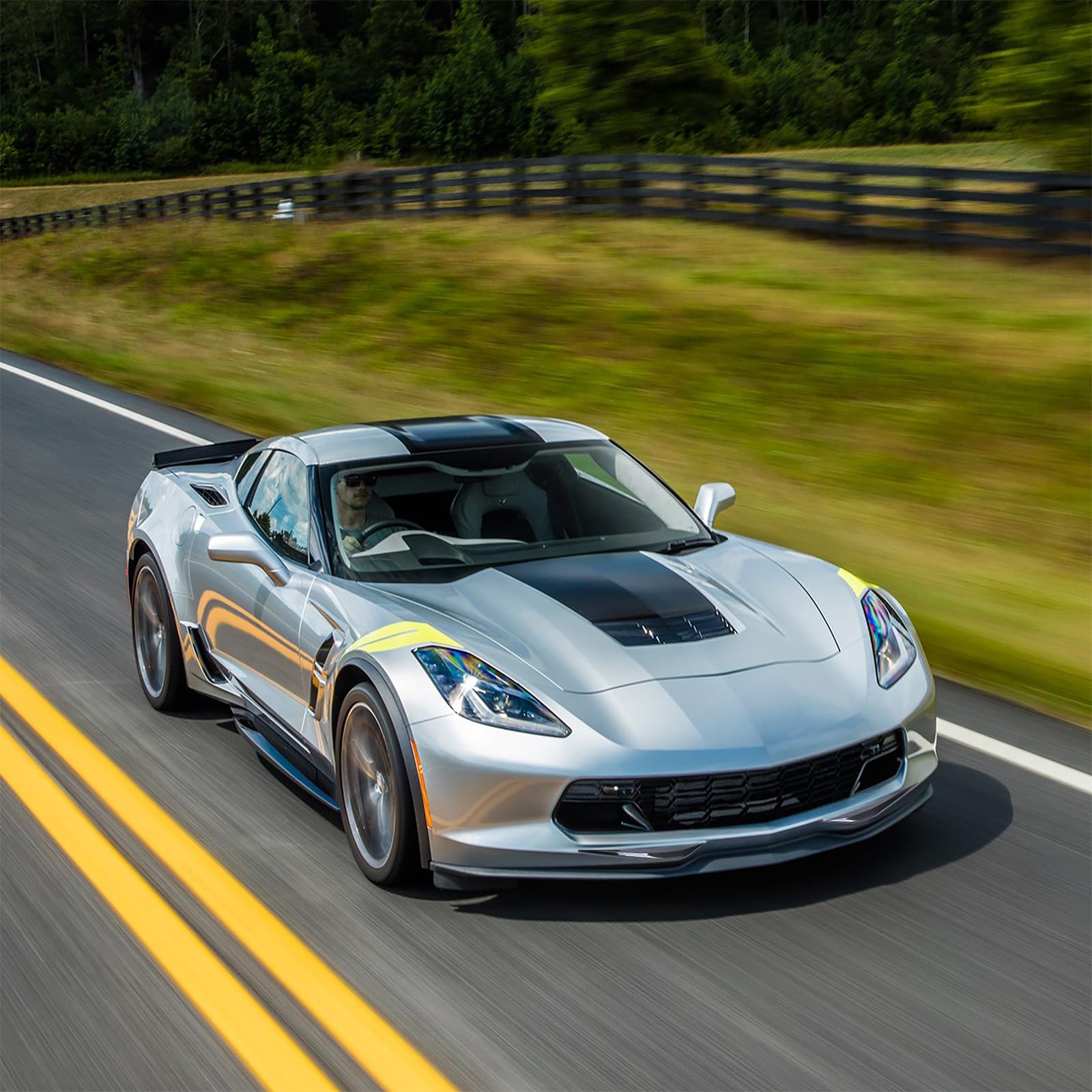 Carbon Fiber Front Bumper Trim Cover for Chevy Corvette C7 (2014-2019) | Bottom Corner Protector | Enhances Style & Protection | Perfect for Car Shows & Daily Driving