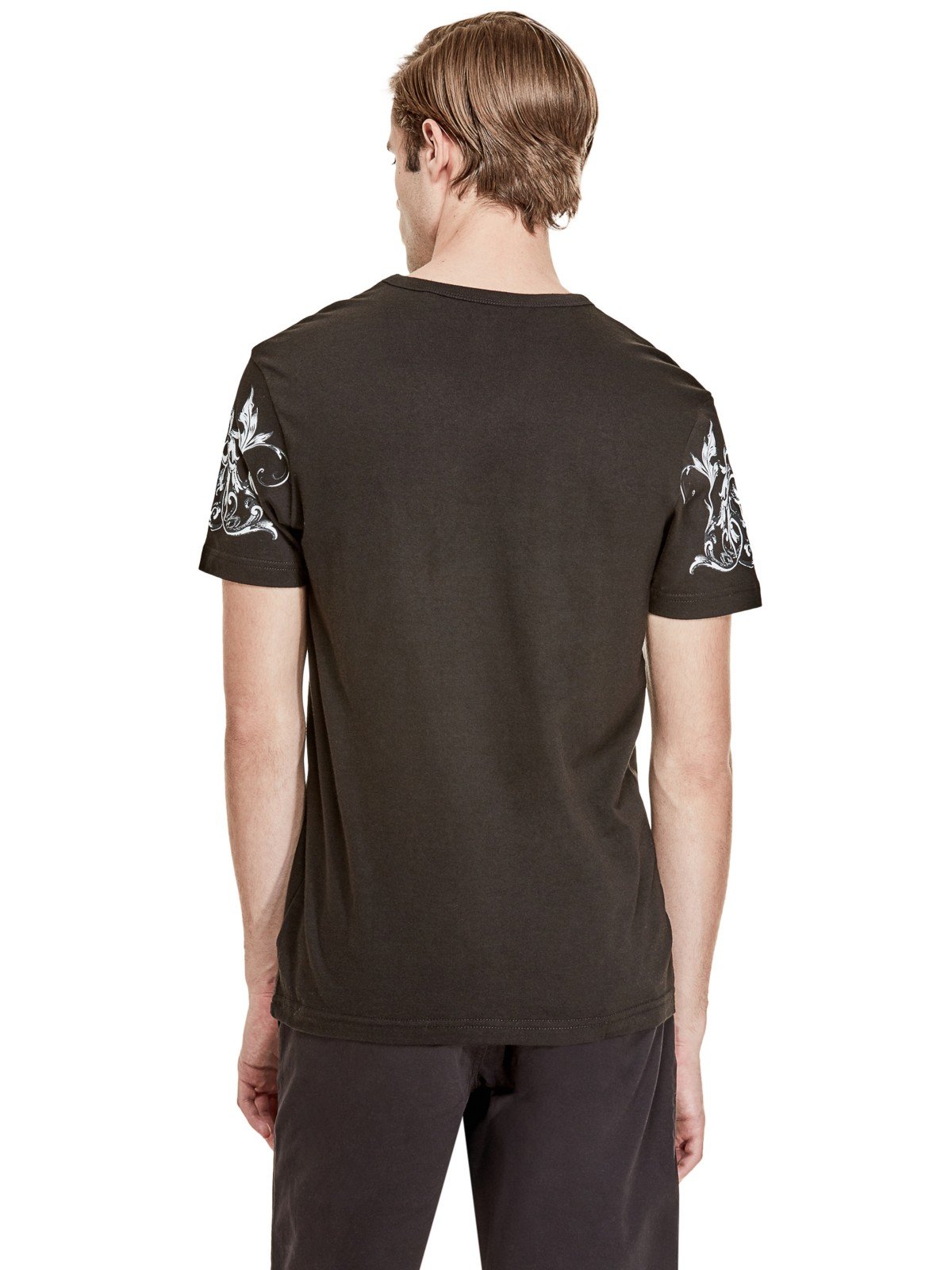 Guess Factory Men's Maxis Velvet Embossed Logo T-Shirt - Medium Size | Soft & Stylish Casual Wear for Everyday Outfits & Street Fashion