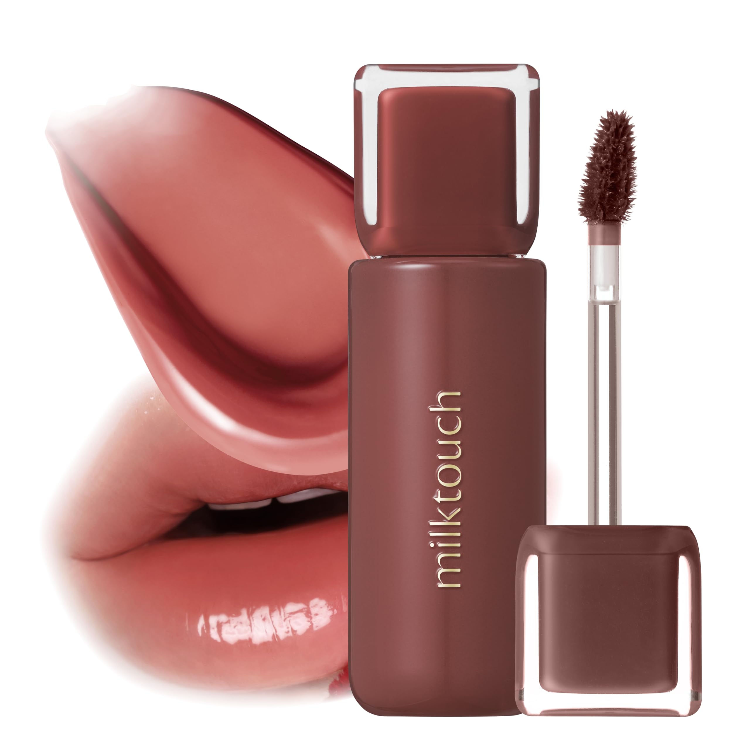 MILKTOUCH Jelly Fit Glow Lip Tint - Hydrating Long-Lasting Lip Gloss with Color Stain, Lightweight Non-Sticky Formula for Radiant Shine | Korean Beauty Lip Makeup | Perfect for Daily Wear, Date Night & Office Look (10 Fallen Coco, 4ml)