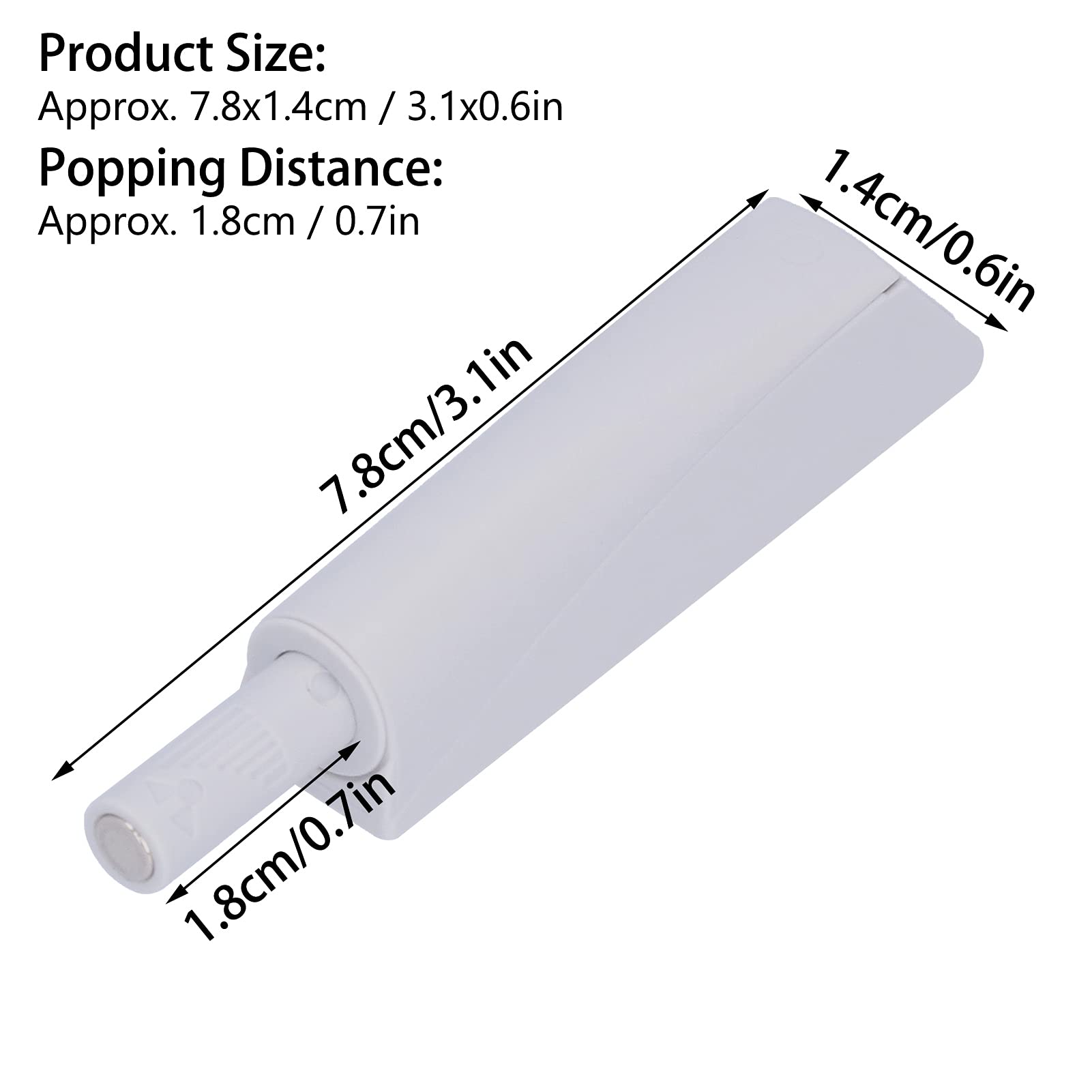 Restokki 4-Pack Push Open Door Latches - Soft Close Cabinet Damper for Closet, Wardrobe & Cupboard - Smooth Silent Rebound Device (Ideal for Home, Office & Kitchen Storage)