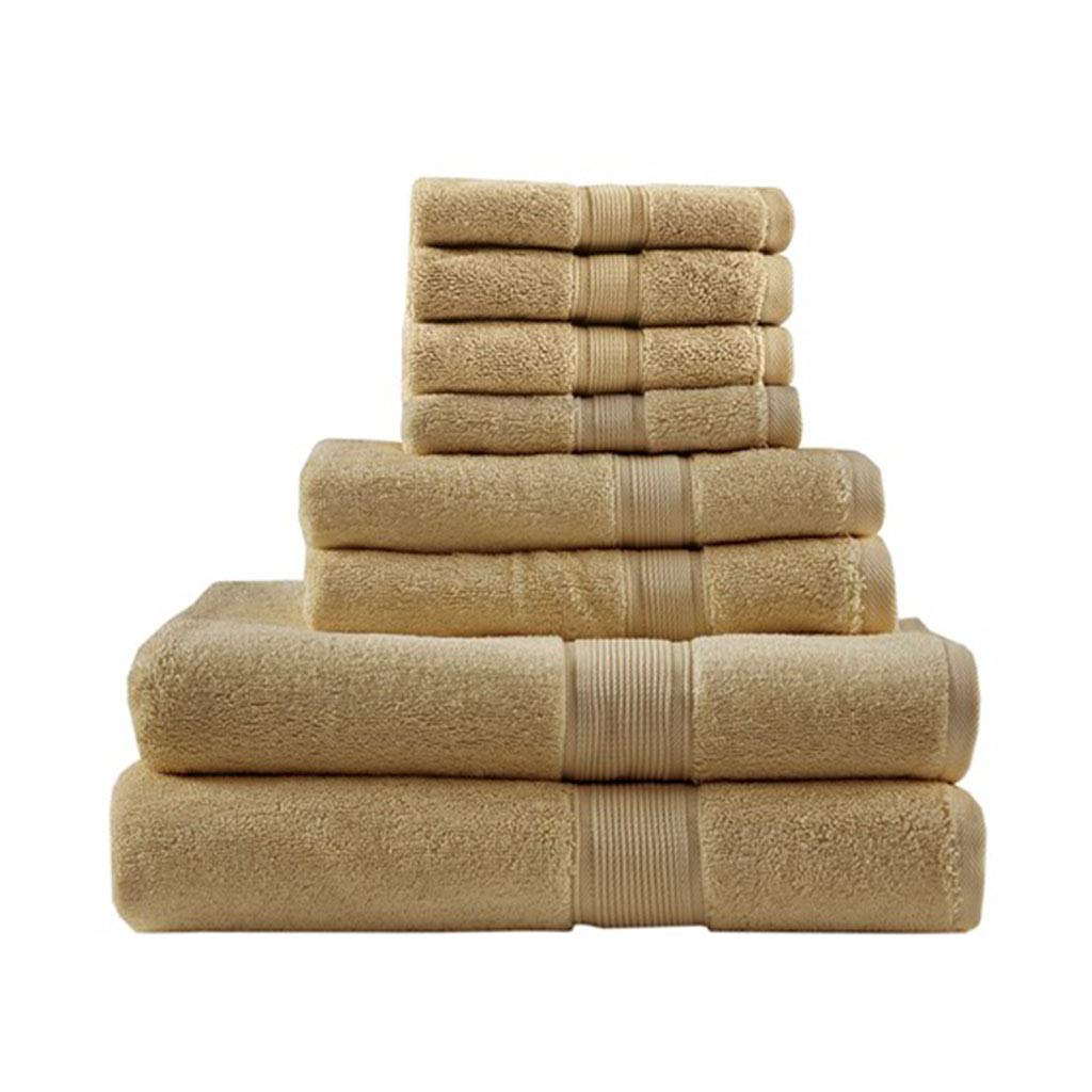 Madison Park Signature 800GSM 100% Cotton Bath Towel Set of 8 - 2 Bath Towels, 2 Hand Towels, 4 Washcloths | Ultra Absorbent, Quick Dry, Spa Quality | Luxury Bathroom Towels for Home, Hotel & Spa Use