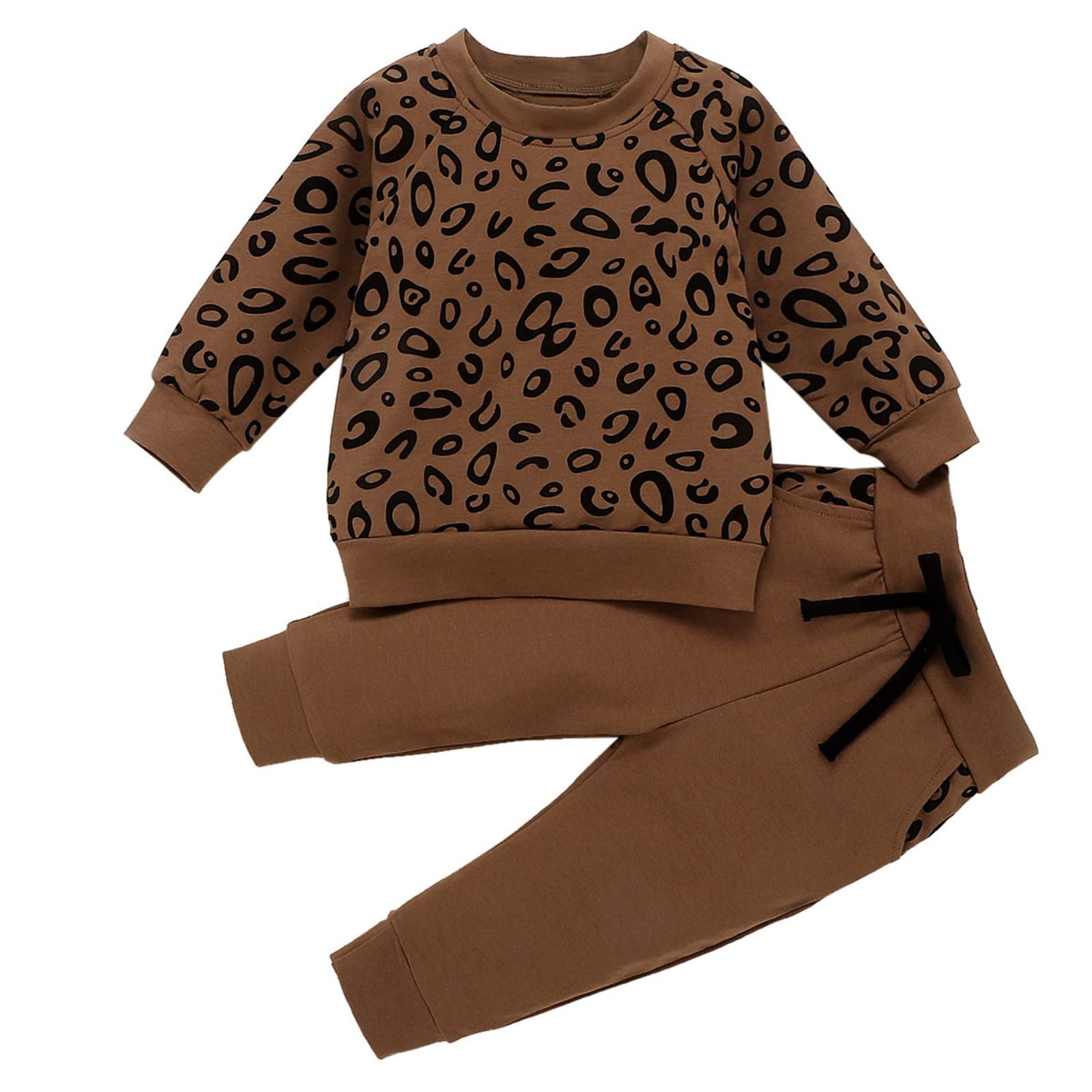 Baby Boys Girls Leopard Print Sweatshirt - Long Sleeve Pullover for Toddlers & Kids Playtime