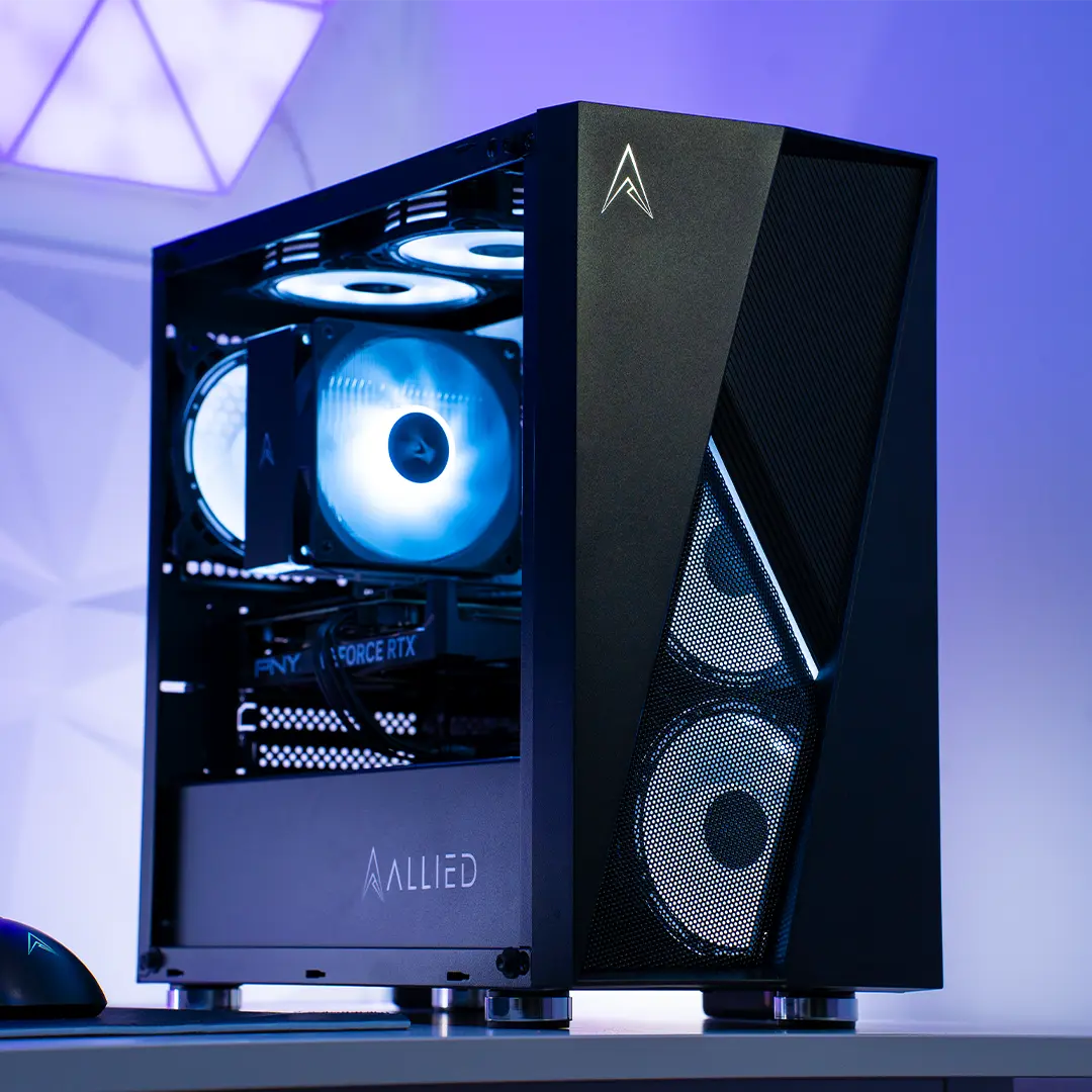 Allied Stinger RTX 4060 Ti Gaming PC - Intel Core i5 12400F Processor, 16GB RAM, 1TB SSD, Windows 11 (Black) | High Performance Desktop Computer for 4K Gaming, Streaming & Content Creation