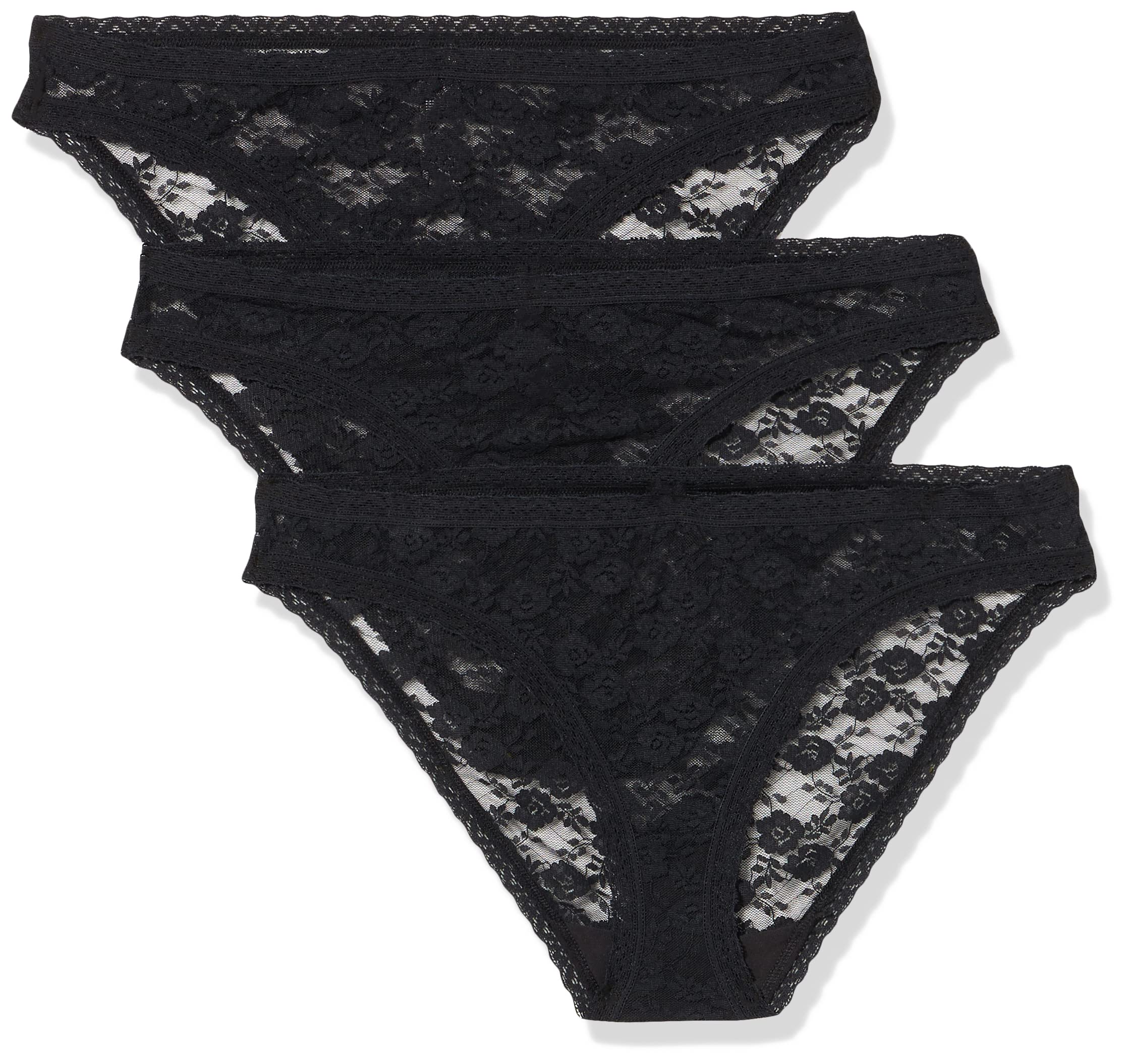 Iris & Lilly Women's Sexy Lace Bikini Underwear Set - 3 Pack Soft Comfortable Panties for Everyday Wear | Perfect for Beach, Vacation & Romantic Occasions