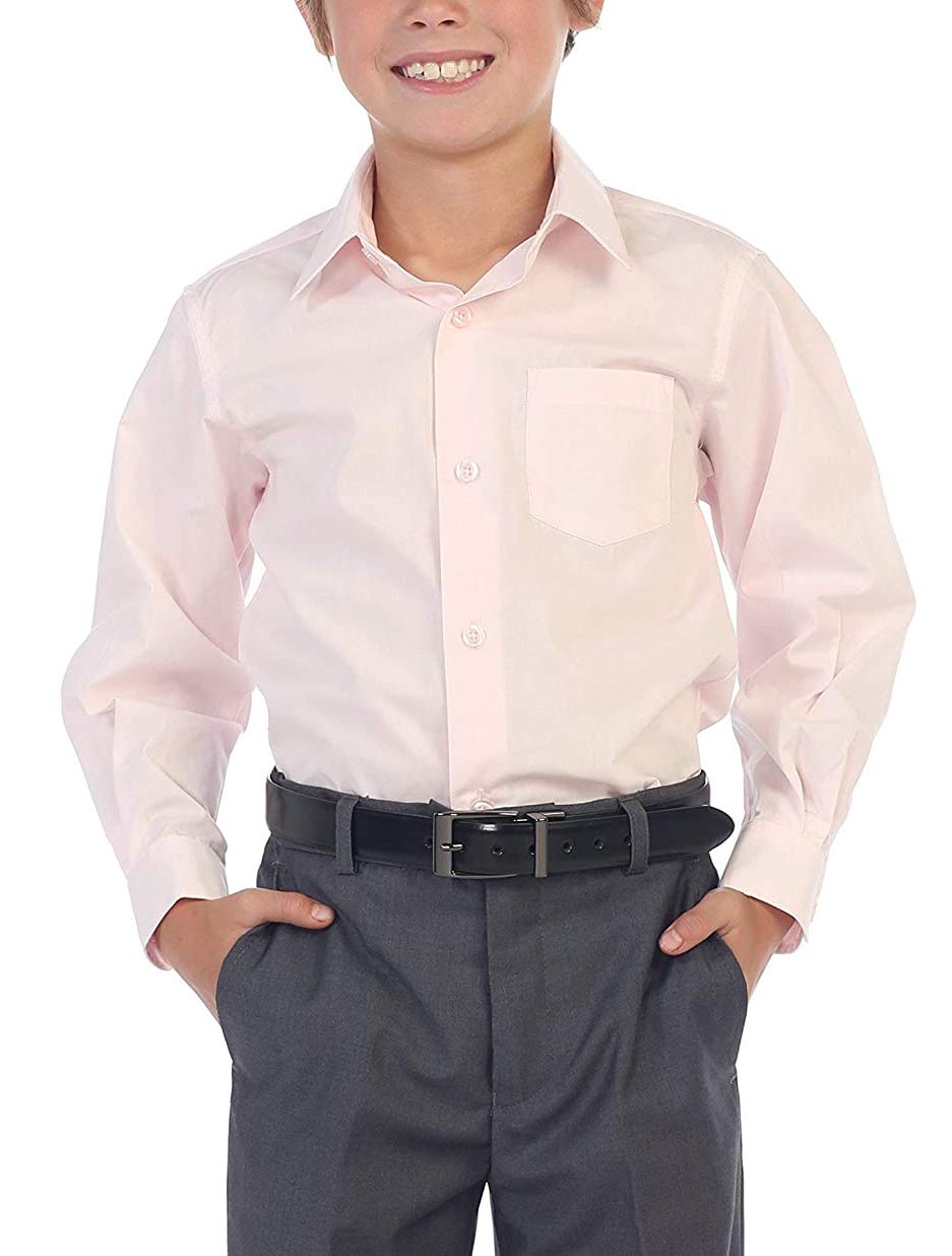 Boys' Classic Fit Long Sleeve Casual Button Down Dress Shirt for Toddlers & Kids | Formal & Everyday Wear for School, Parties & Family Events