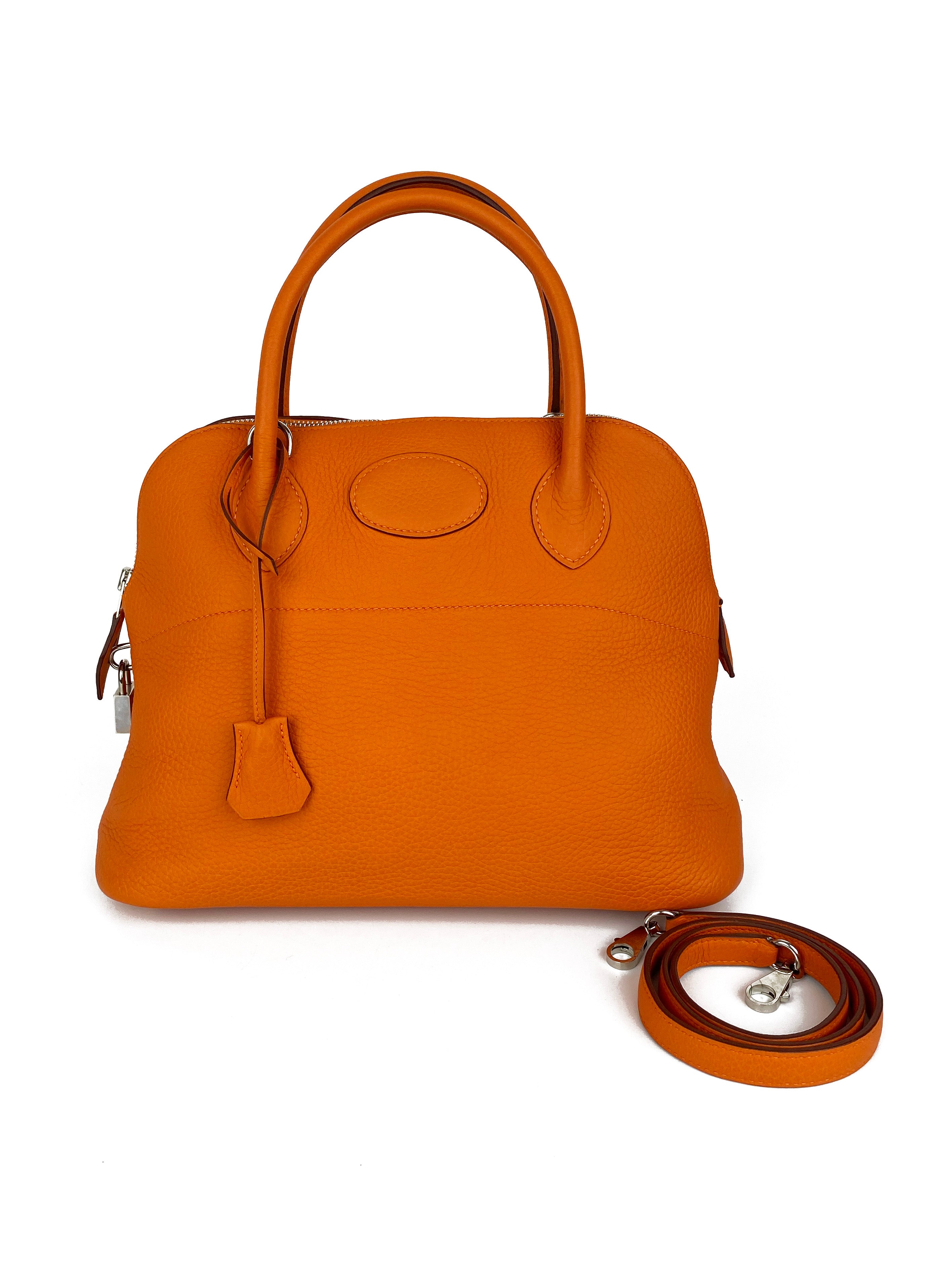 Authentic Hermes Orange Bolide 31 Leather Handbag - Luxury Tote Bag for Women, Perfect for Work, Travel & Everyday Use
