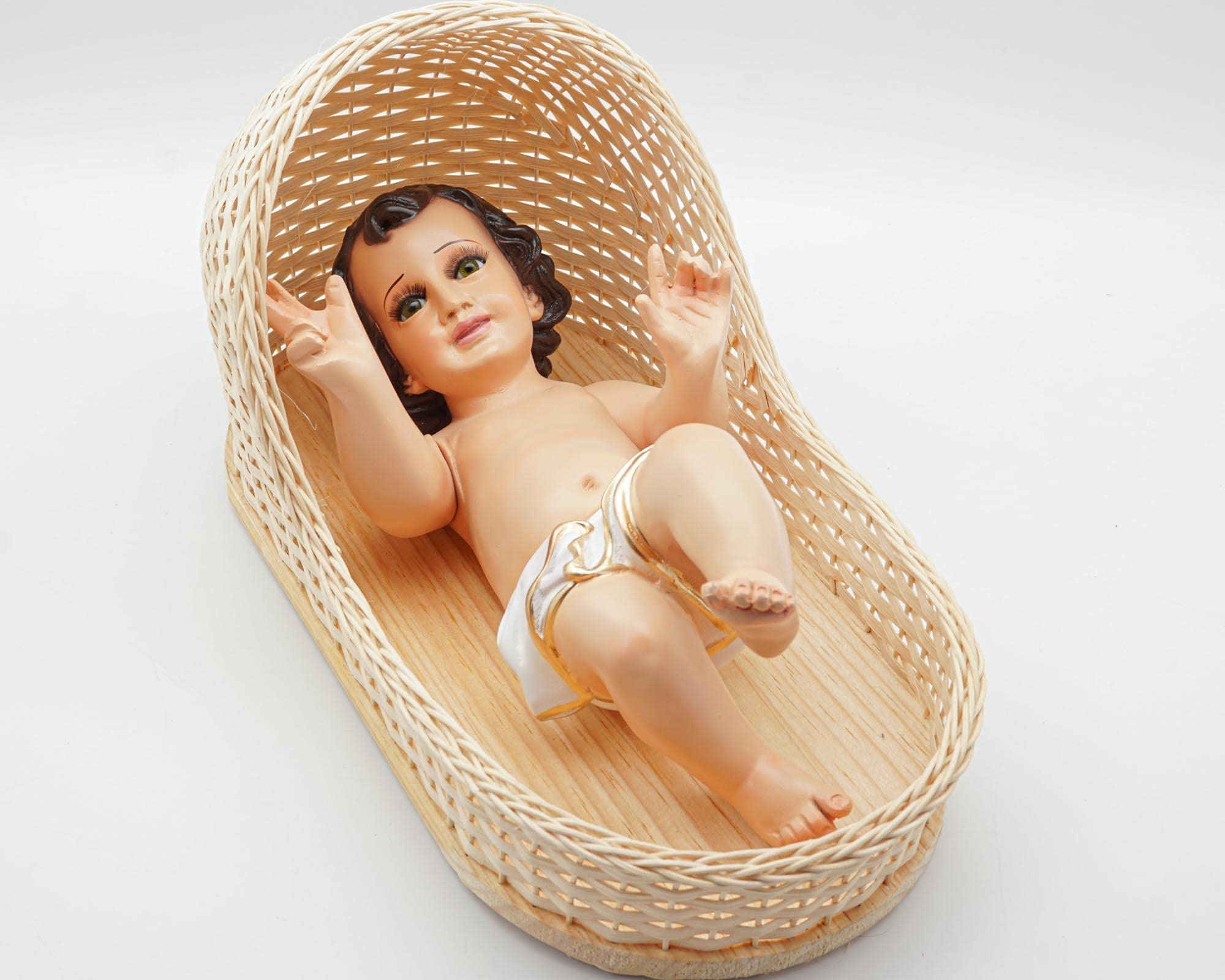 Hand-Painted Baby Jesus Doll - 12 Inch Christmas Nativity Figurine, Resin Holy Child Statue for Nativity Scene, Holiday Decor & Gift - Perfect for Home Altars, Church Displays & Christmas Traditions