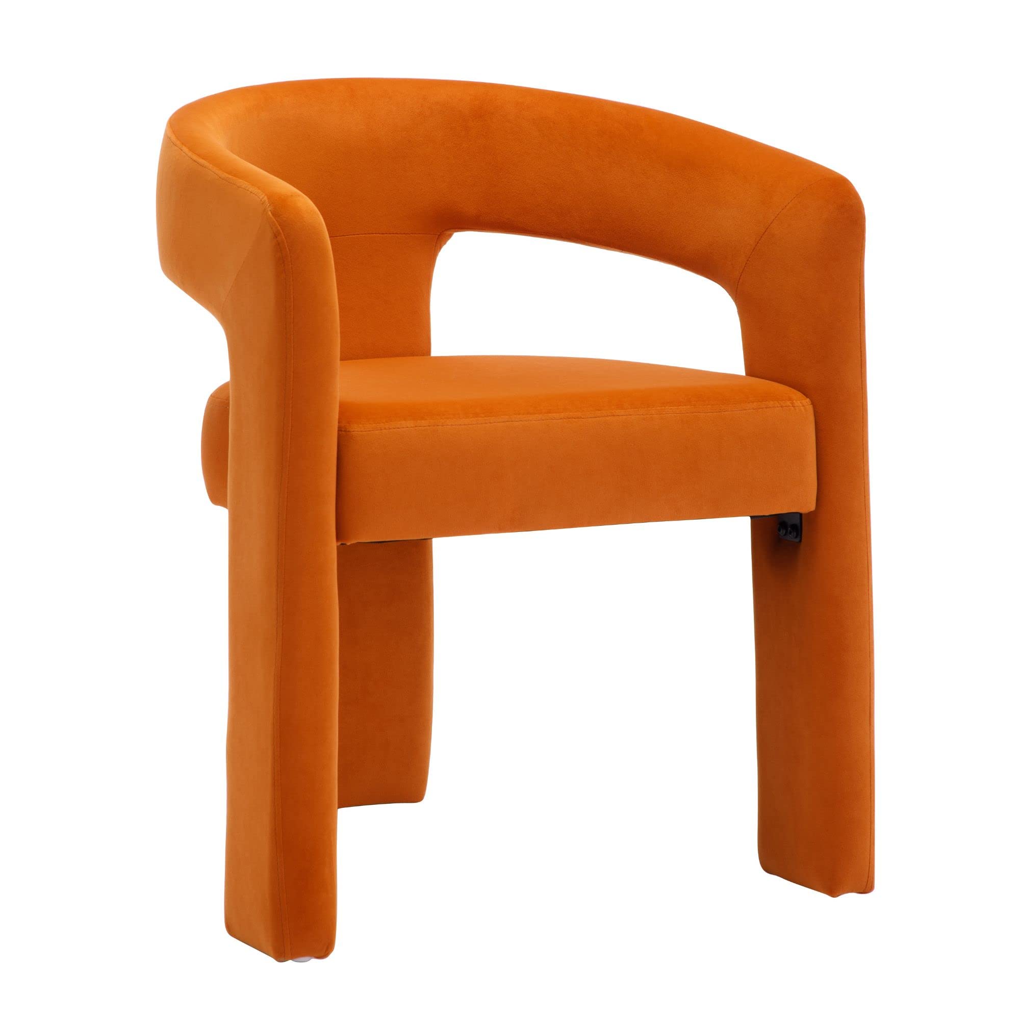 Modern Velvet Upholstered Barrel Accent Chair with Arms - 18.5