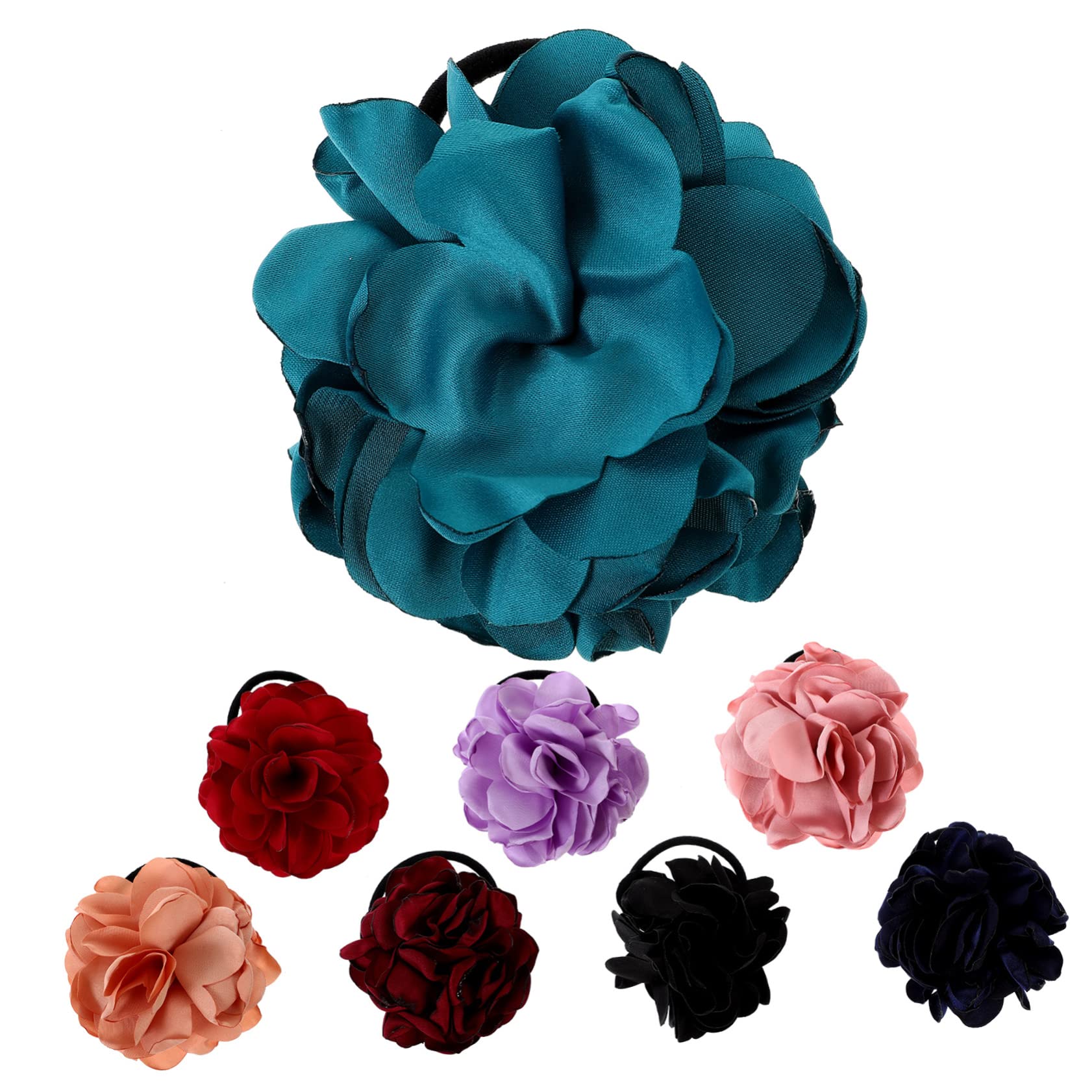MERRYHAPY Girls' Floral Hair Ties - 12 Pack Colorful Elastic Scrunchies for Ponytails, Braids & Buns - Soft Stretch Hair Bands Collection - Perfect for School, Sports & Everyday Hair Accessories