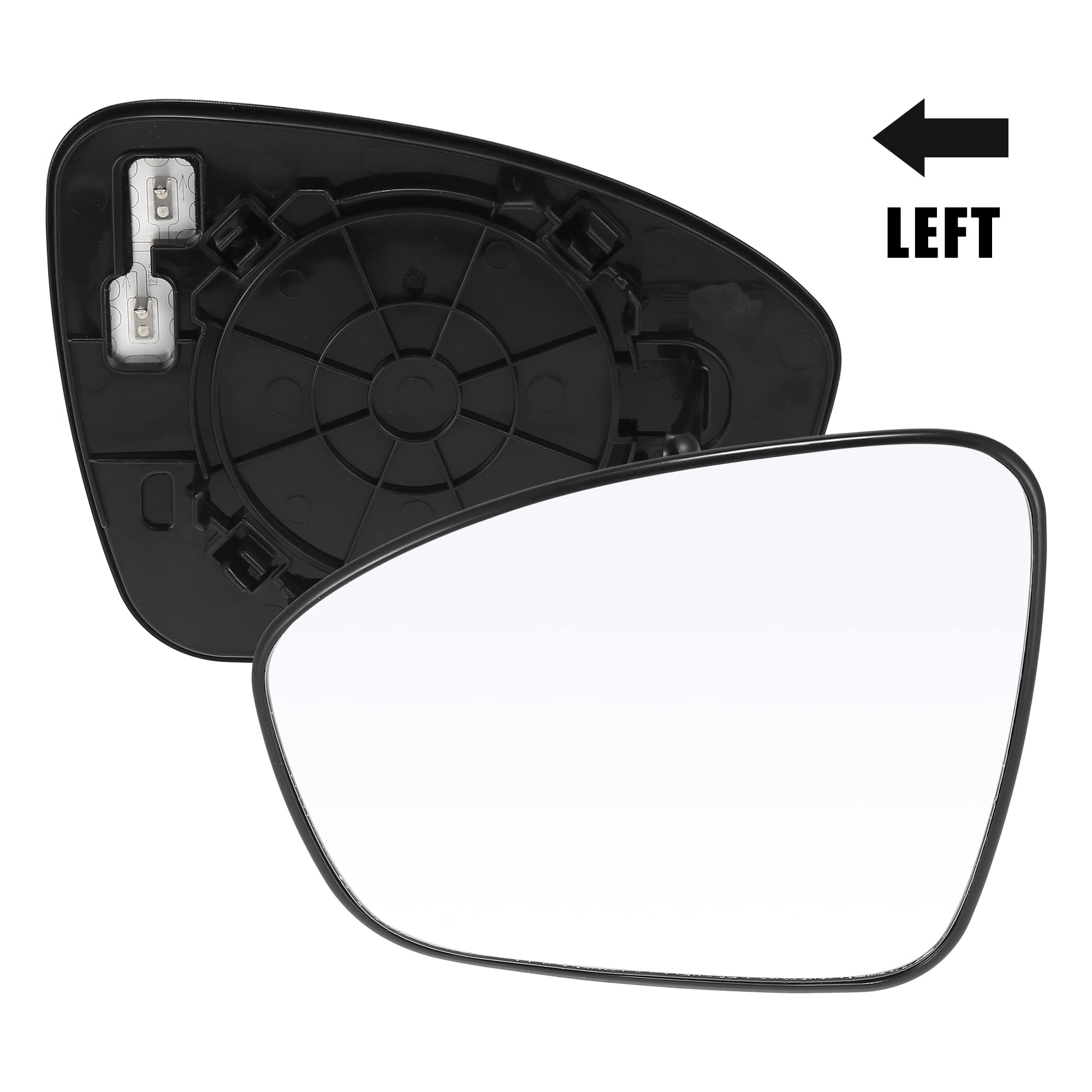 X AUTOHAUX Heated Left Driver Side Rearview Mirror Glass Replacement with Backing Plate for 2020-2021 Nissan Sentra - Perfect for Winter Driving & Enhanced Visibility