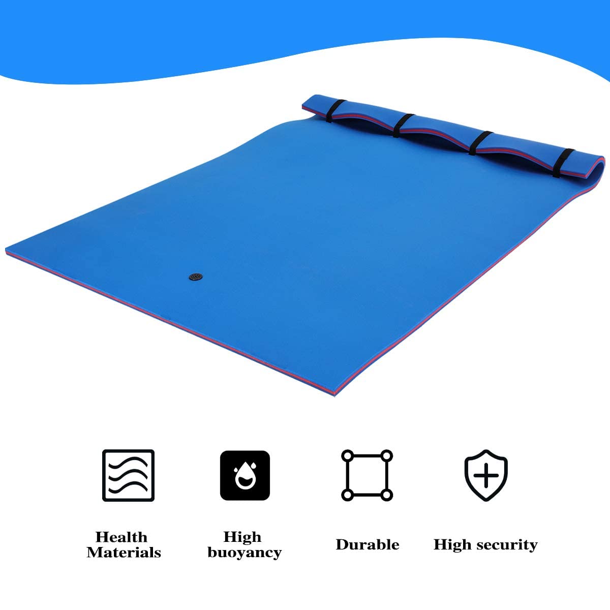 **9/12/18 FT Water Floating Mat - Durable Foam Lake Float Pad for Swimming, Relaxing & Pool Parties - Family & Pet-Friendly Lily Pad (Blue/Yellow) - Perfect for Lakes, Pools & Beach Fun**