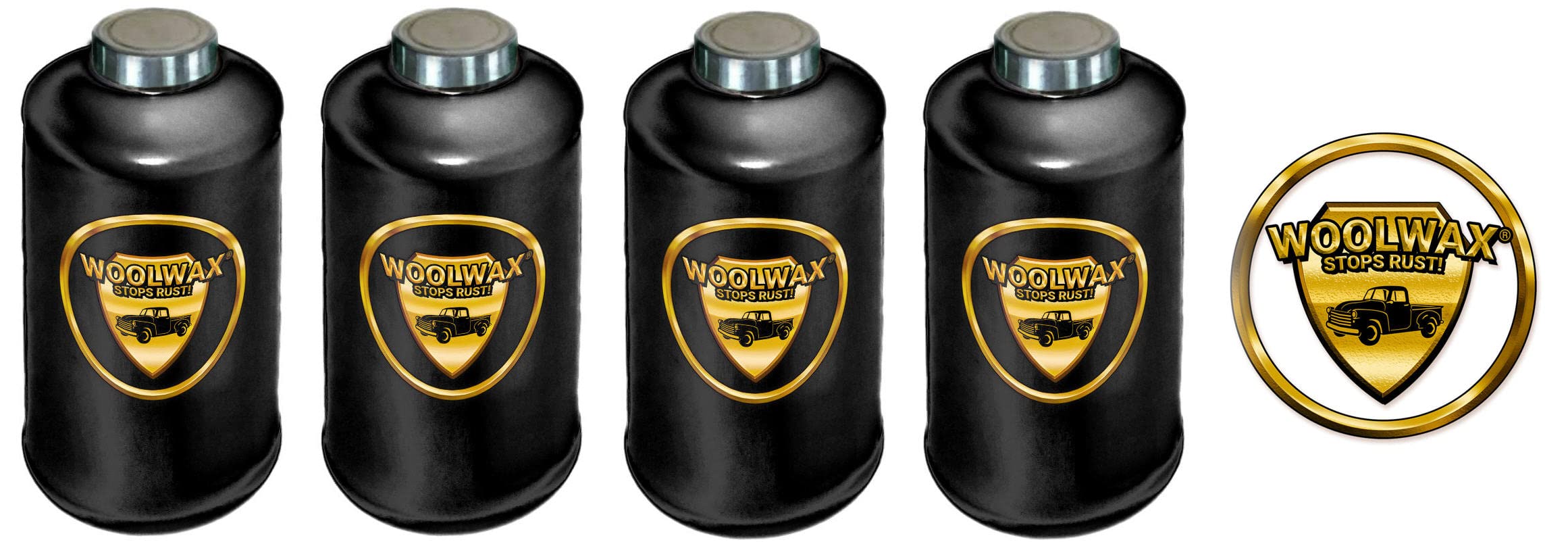 WOOLWAX® Lanolin-Based Black Undercoating for Cars & Trucks - 4 Quart Bottles (Full) - Protects Against Rust & Corrosion - Ideal for Winter Road Salt & Off-Road Conditions